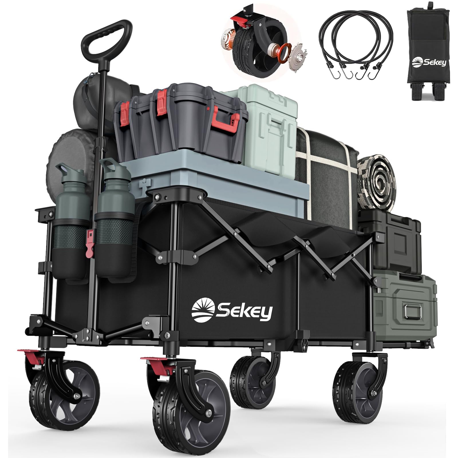 【送料無料】Sekey 後ろ開け キャリーワゴン 長物対応 大容量200L 耐荷重150kg 【収納サイズが類似品で..