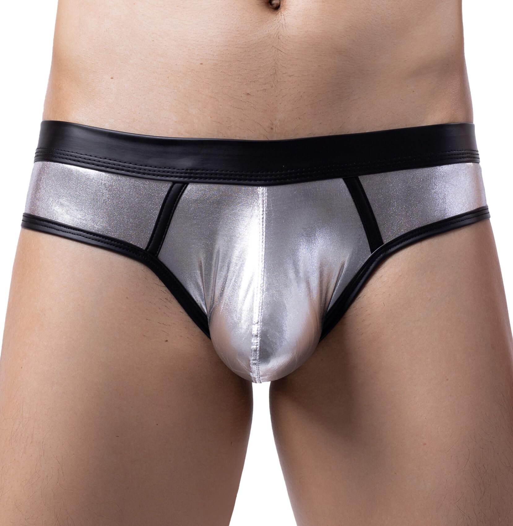 【送料無料】[Maeau] ブリーフ メンズ ビキニ パンツ 下着 メッシュ ボクサーパンツ ショーツ パンティ 抗菌防臭 伸縮性 薄手 通気 速乾 立体縫製 スポーツ ボディビル カジュアル 色：#SV02、サイズ：M