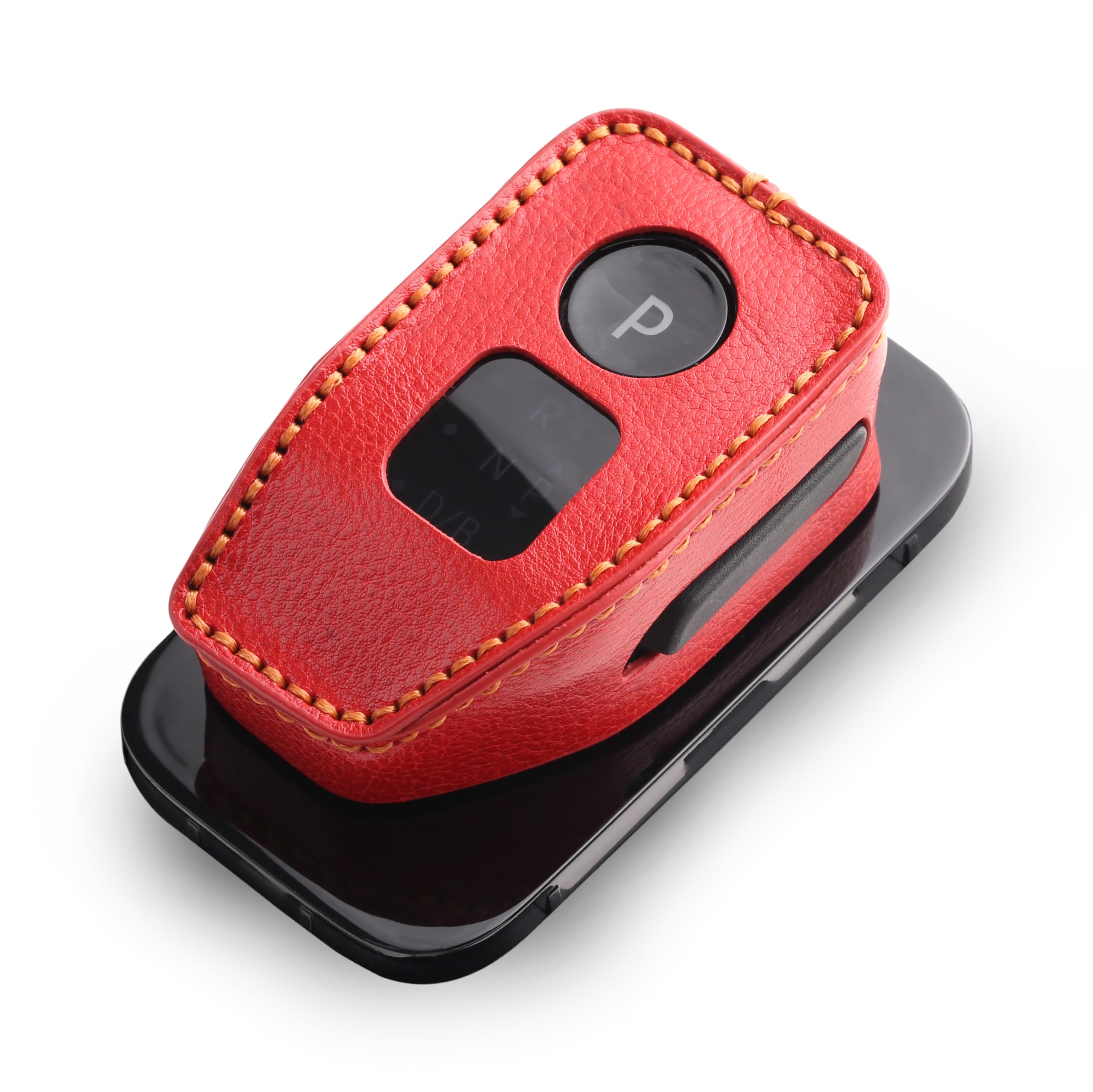 【送料無料】【smasol】シフトノブカバー 本革 車種専用設計 ドレスアップ 内装パーツ エクストレイル T33／日産ノート E13／オーラ／アリア B6 B9／ハリアー 80系／RAV4 互換 シフトレバー ブーツ 手縫い不要 カスタム 色：Type-B / 赤