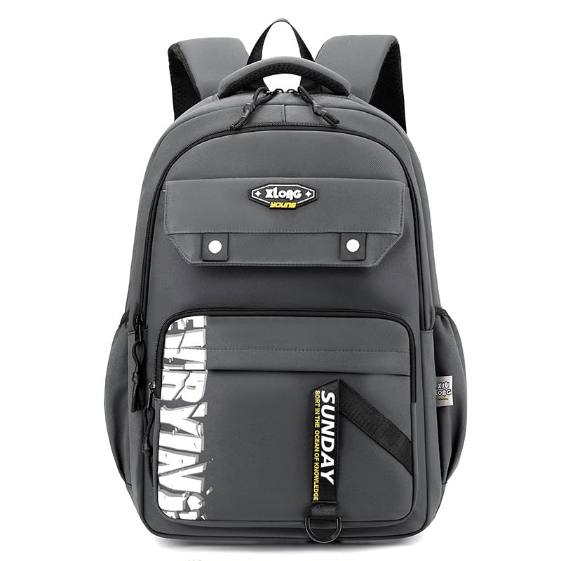 【送料無料】[VIDOSCLA] リュックサック キッズ 小学生 男の子 子供 バックパック 低学年 高学年 遠足 旅行 人気 通学 おしゃれ 防水 大容量 色：D ダークグレー、サイズ：中サイズ(4.0)