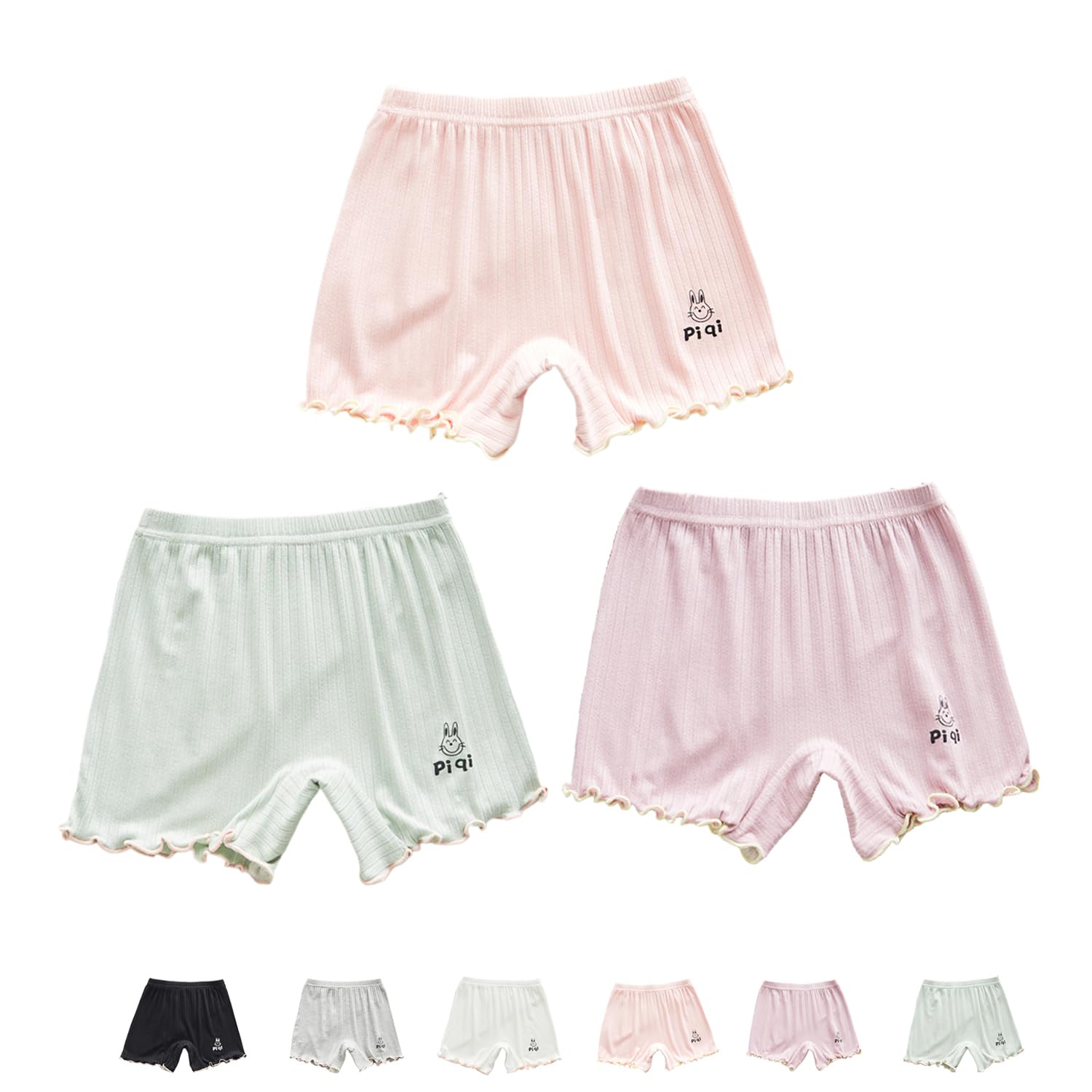 【送料無料】[HOLRAFAN] キッズ パンツ 3枚セット オーバーパンツ ガールズ 女の子 通気 かわいい 柔らかい 着心地がいい 可愛い 女児 子供 下着 敏感肌優しく ジュニアショーツ 色：Bピンクパープル緑、サイズ：100