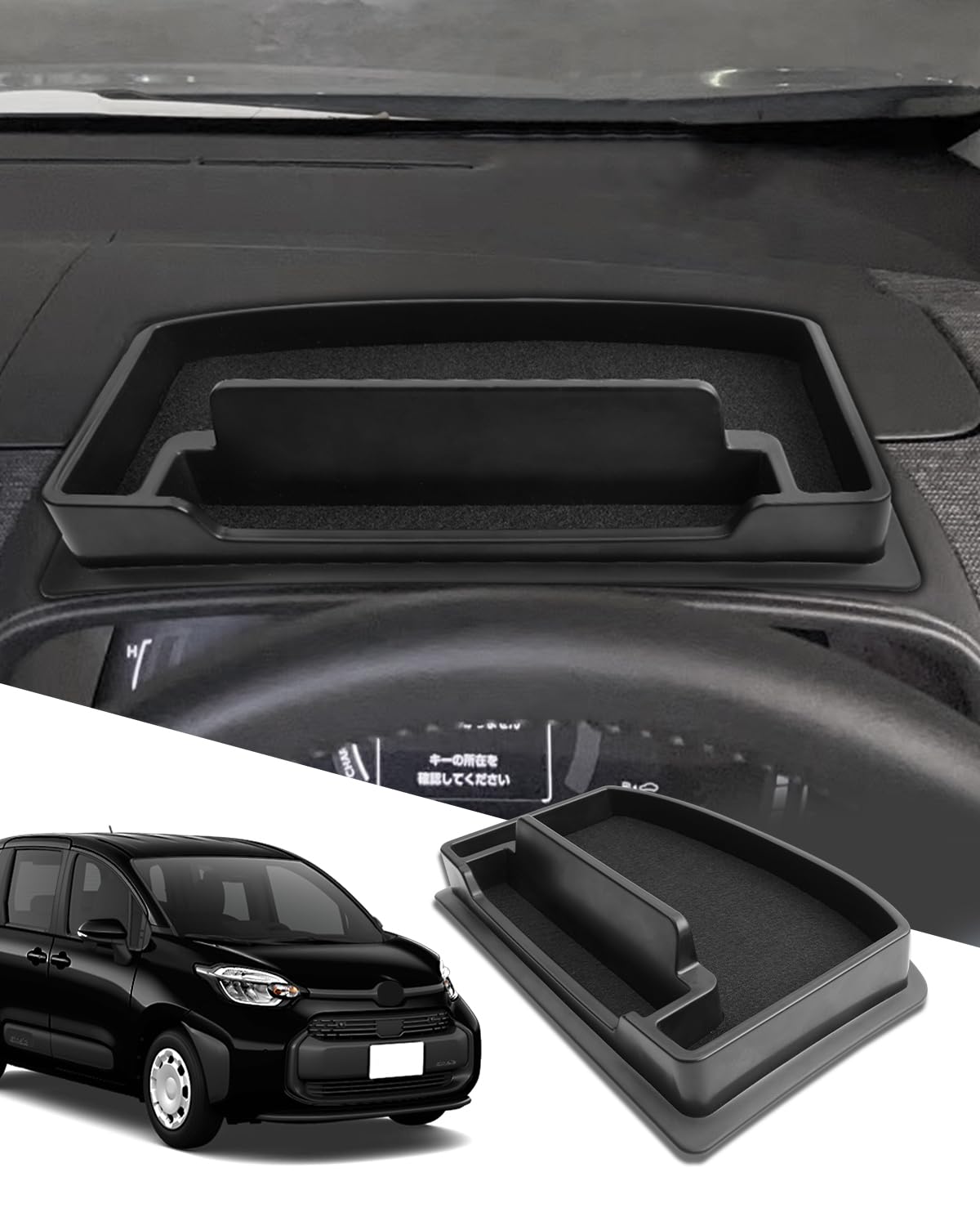 【送料無料】SXCY トヨタ コンソールボックス トレイ内装 カスタムパーツ 収納ボックス 色：シエンタ 10系 ダッシュボード 黒、サイズ：シエンタ 10系 ダッシュボード 黒