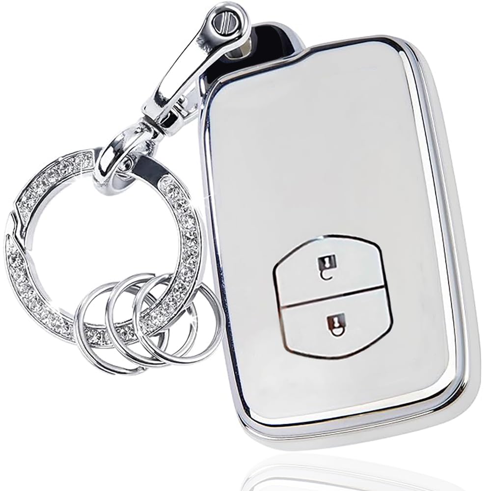 【送料無料】トヨタ 専用 キーケース キーカバー プリウス30系 プリウスα アクア ヴィッツ カローラ 86 ランドクルーザープラド オーリス ノア 80系 ヴォクシー80系 エスクァイア80 アルファード 30系 ヴェルファイア30系 シエンタ 専用 キー 色：タイプA、銀白　セット