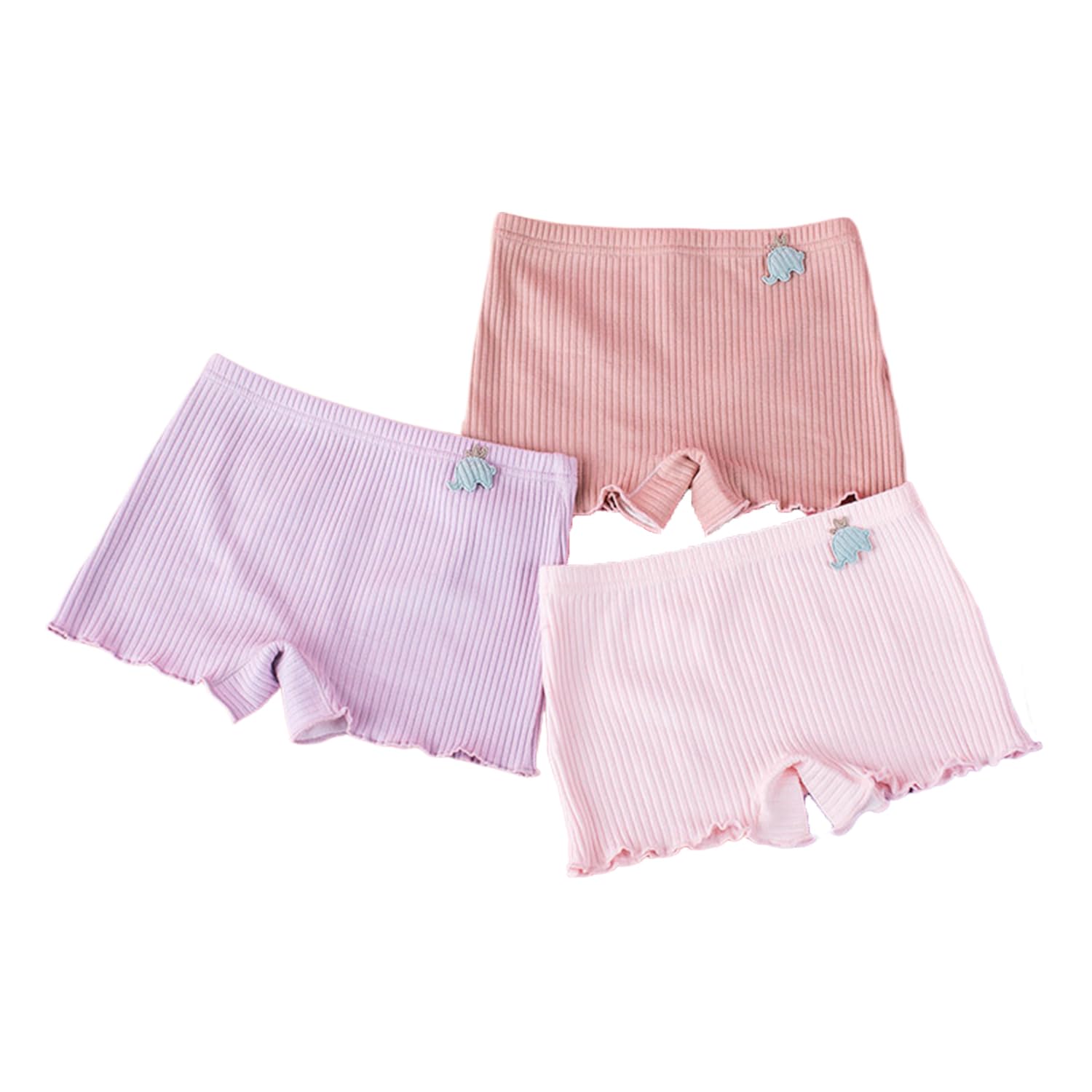 【送料無料】[HOLRAFAN] 子供 パンツ 女の子 短パン 下着 3枚セット ガールズ 敏感肌優しく キッズ ジュニアショーツ 可愛い 着心地がいい 柔らかい かわいい 通気 90-130CM 色：B桜赤パープル、サイズ：130