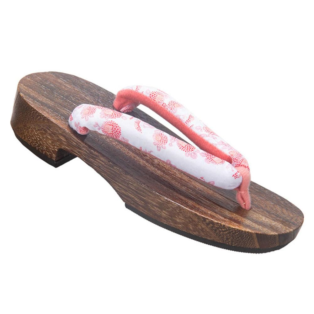 【送料無料】[mxcgzl] 子供下駄 女の子 キッズ 浴衣下駄 痛くない 花柄 ガールズ 厚底 歩きやすい 茶台 夏祭り 浴衣用 カジュアル 幅広 普段履き 浴衣小物 可愛い おしゃれ 大きいサイズ 色：ピンク、サイズ：19.0 cm