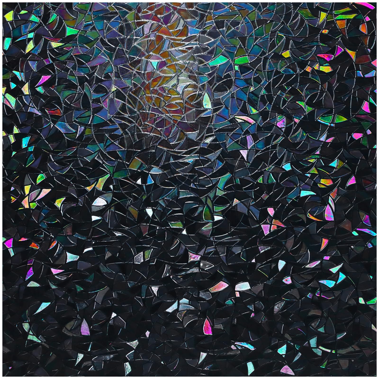 【送料無料】rabbitgoo (ラビットグー) ウィンドウプライバシーフィルム 3D レインボーウィンドウステッカー 窓の装飾ビニール ステンドガラスの窓の装飾 色：ブラック、サイズ：90x200cm