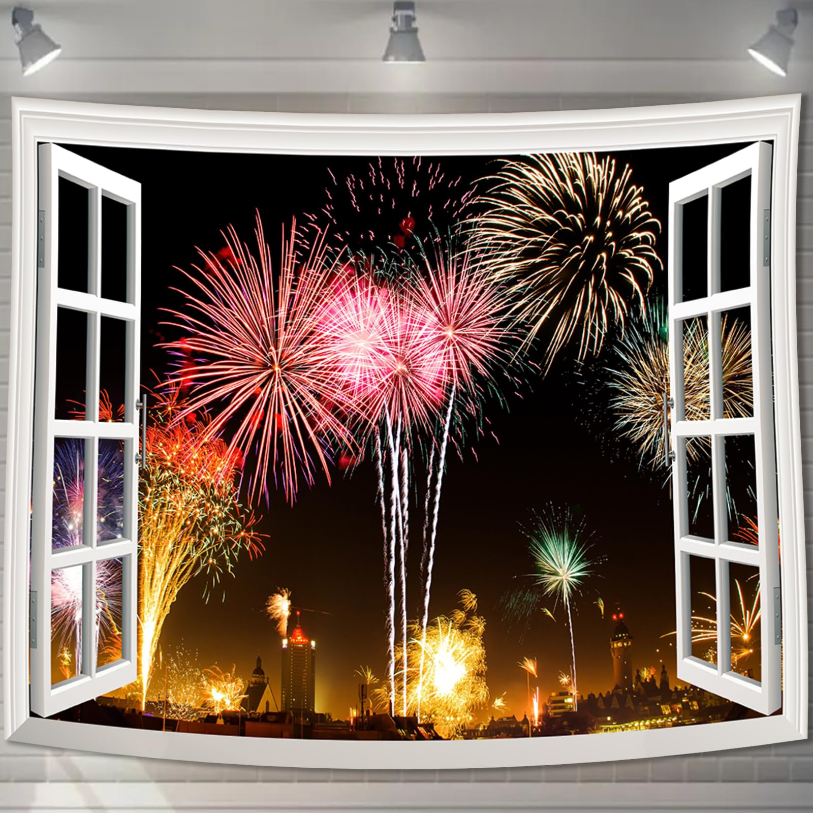 【送料無料】U-SITU タペストリー 壁掛け 壁飾り 青空 富士山 桜 紅葉 地中海 仮窓 花火大会 青海 草原 自然景色 オシャレ 背景 多機能 布ポスター インテリア 雰囲気転換 色：GT1164、サイズ：長さ180 cm x 幅230 cm