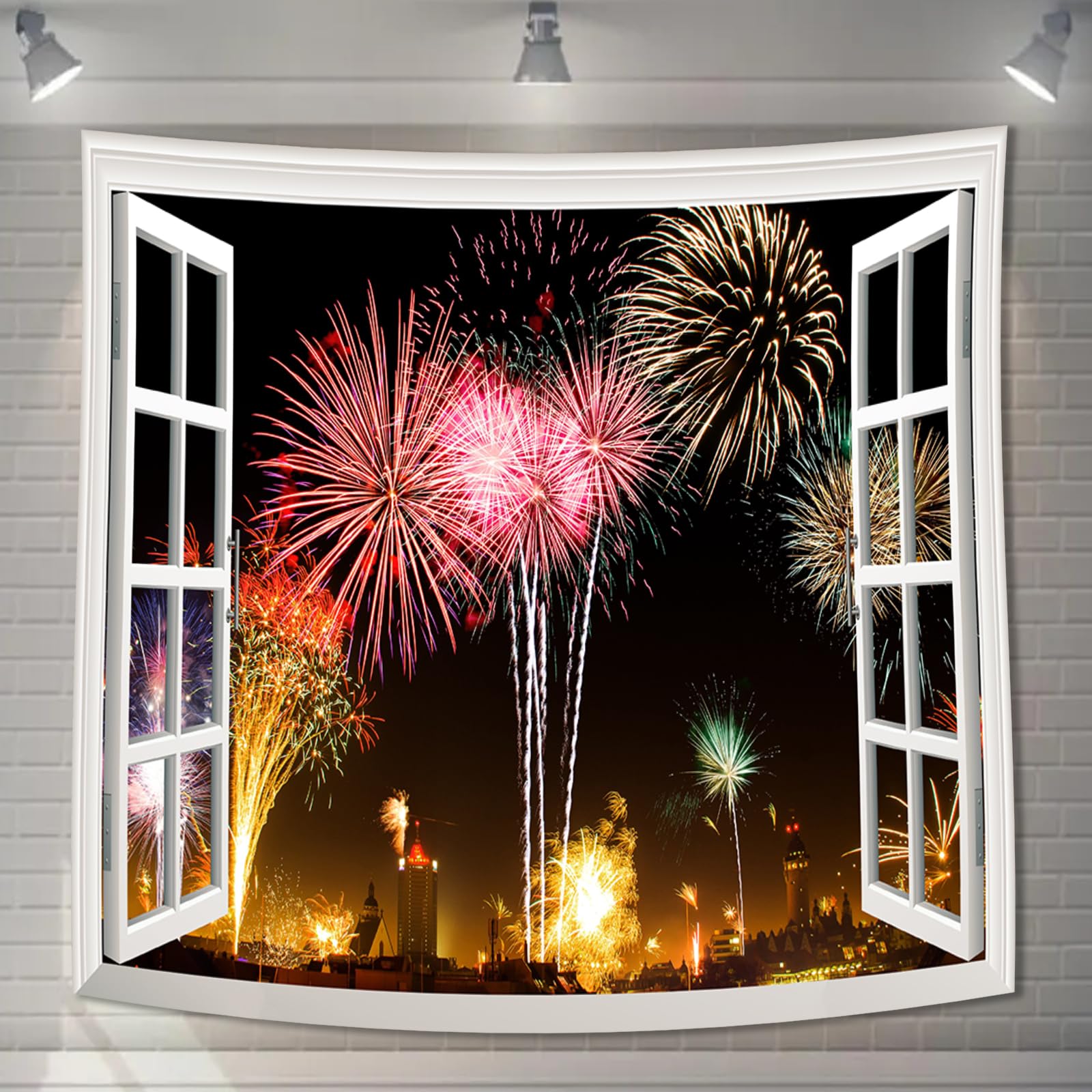 【送料無料】U-SITU タペストリー 壁掛け 壁飾り 青空 富士山 桜 紅葉 地中海 仮窓 花火大会 青海 草原 自然景色 オシャレ 背景 多機能 布ポスター インテリア 雰囲気転換 色：GT1164、サイズ：長さ180 cm x 幅180 cm