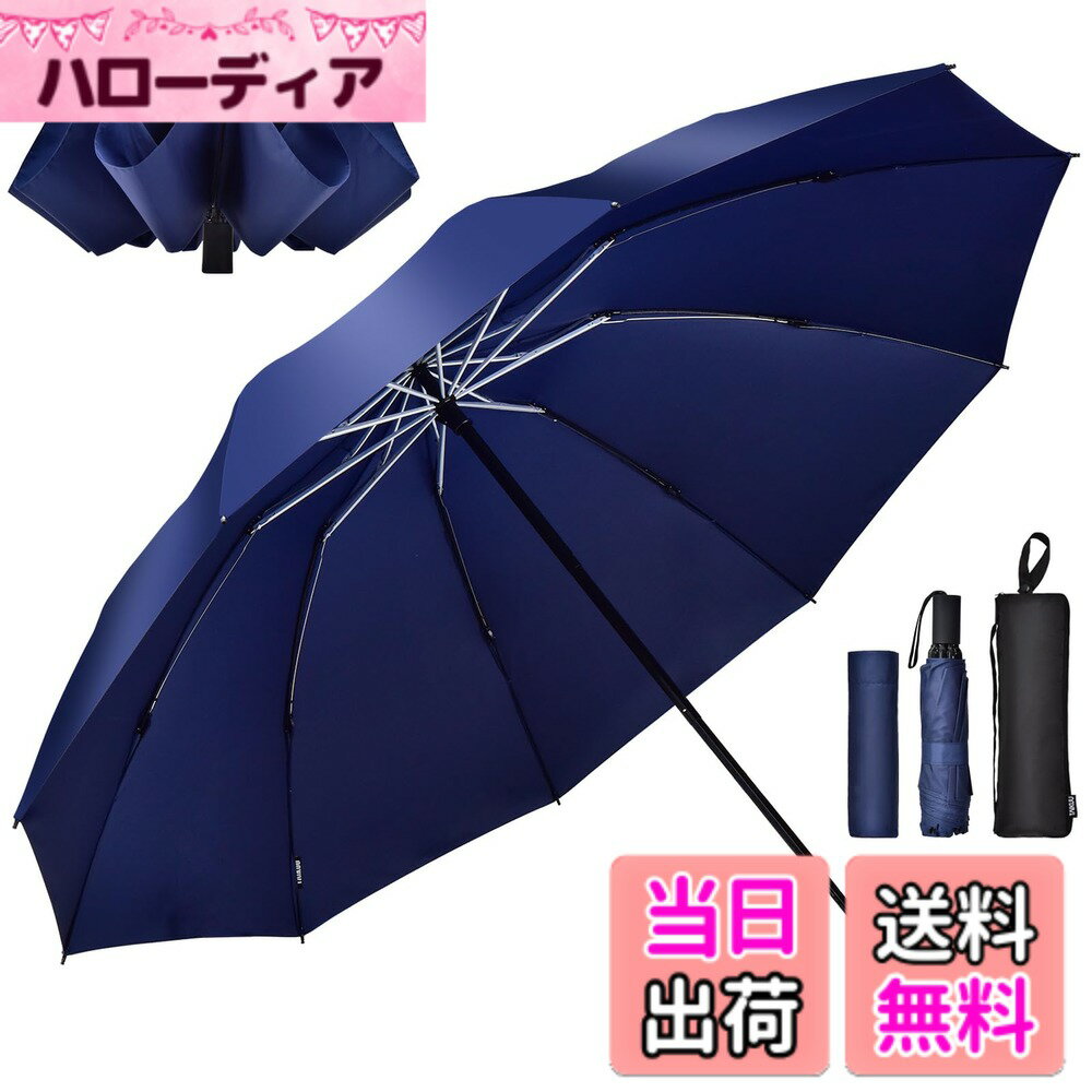 【送料無料】TAIKUU おりたたみ傘 メンズ 大きいサイズ 軽量 折りたたみ傘 大きい 丈夫 折り畳み傘 頑丈 耐風 強風に強い 折畳傘 メンズ 手動 超撥水 傘ケース付き 色：140CM 逆折ブルー、サイズ：特大