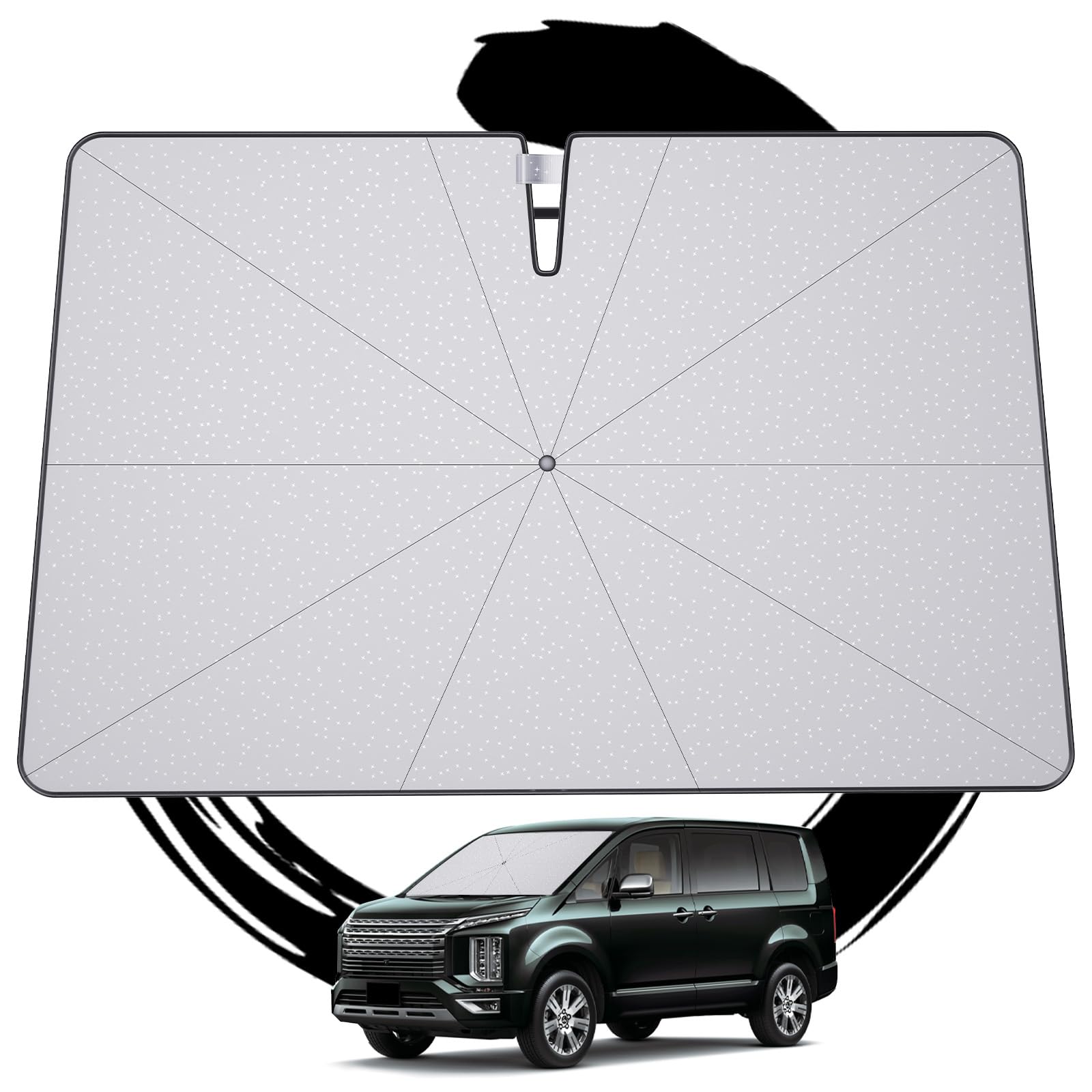 【送料無料】ruiya S G O S N 車 専用 新型 サンシェード パーツ 車用サンシェード 車中泊 UVカット フロントガラス用 折り畳み式 カスタム 吸盤不要 日よけ カスタム パーツ サイズ：(傘型)三菱 デリカd5