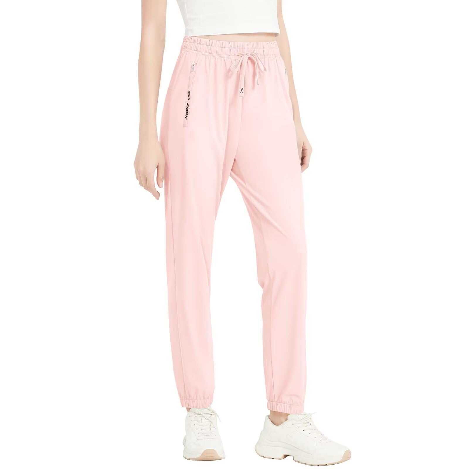 【送料無料】[Sillictor] ジョガーパンツ レディース 冷感 ジャージ下 ロングパンツ フィットネス ズボン トレーニング ヨガパンツ おしゃれ ゆったり 大きいサイズ 色：ライトピンク、サイズ：S