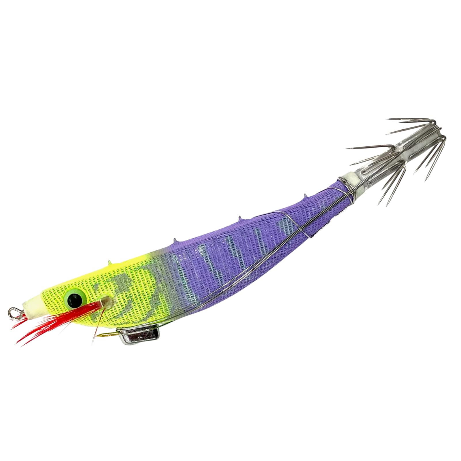 【送料無料】YO-ZURI(ヨーヅリ) スッテ エビスッテ/Jr/ミニ エサ巻きスッテ イカ釣り 色：ブルー夜光イエローパープル、サイズ：90mm