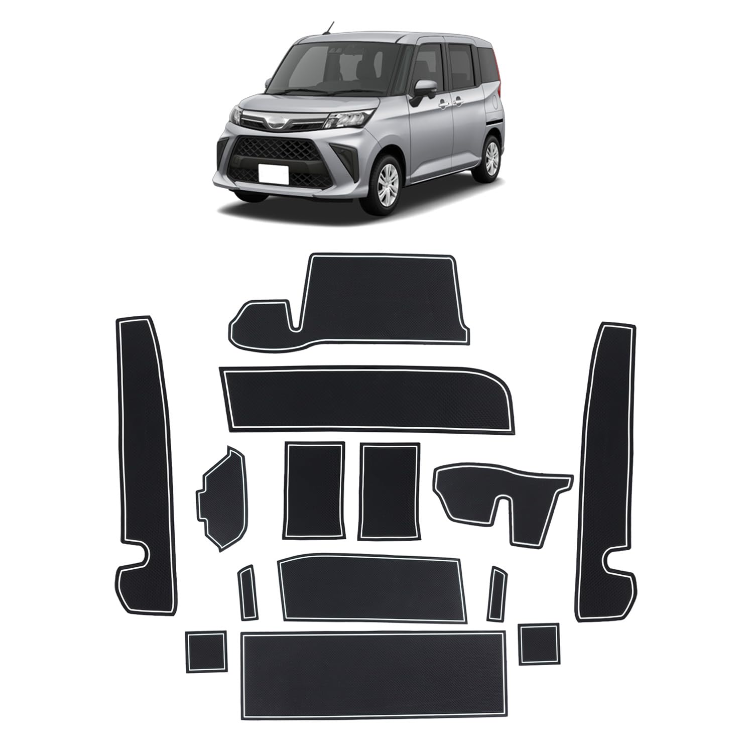 【送料無料】Ruiya 新型車専用 ラバーマット ドアポケット 滑り止めシート アクセサリー 引っ掻きキズ..