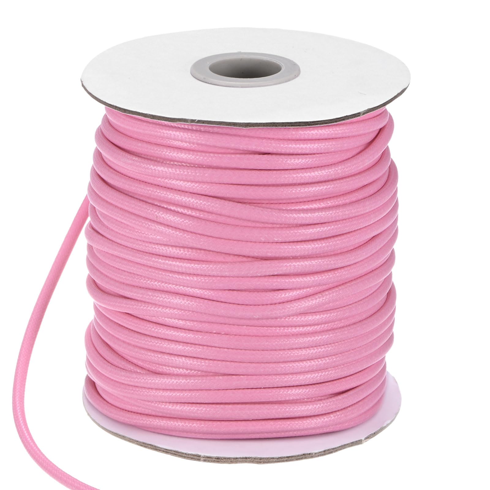 【送料無料】M METERXITY ワックスポリエステルコード、ワックスビーズストリング スプール付き ジュエリー製作/DIYハンドメイドクラフト/ネックレス/ブレスレット用、ストリングマクラメブレスレットスレッド。 色：ライトピンク、サイズ：44 Yards x 3mm