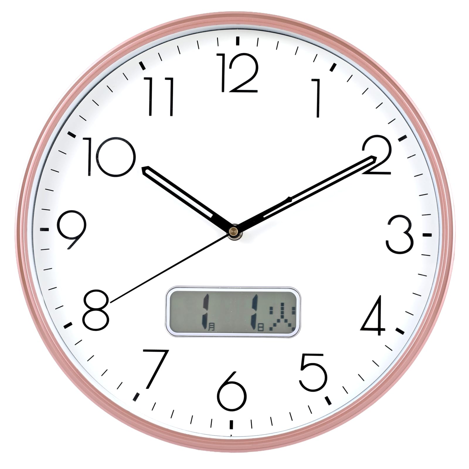 【送料無料】掛け時計 電波時計 おしゃれ 音がしない 軽い 壁掛け時計 3D立体数字 直径30cm 静音 ビンテージ レトロ 北欧 色：ピンクゴールド、サイズ：電波・35CM