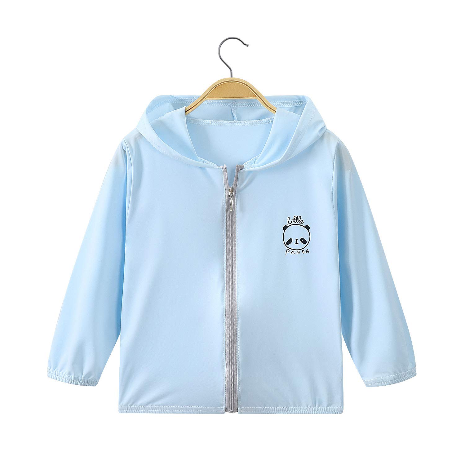 【送料無料】[SATiNU] 子供服 UVパーカー 男女 日よけ 冷感 夏 子供服ラッシュパーカーラッシュガードフード付 夏秋虫除け日焼け対策 色：Bブルー、サイズ：130-133