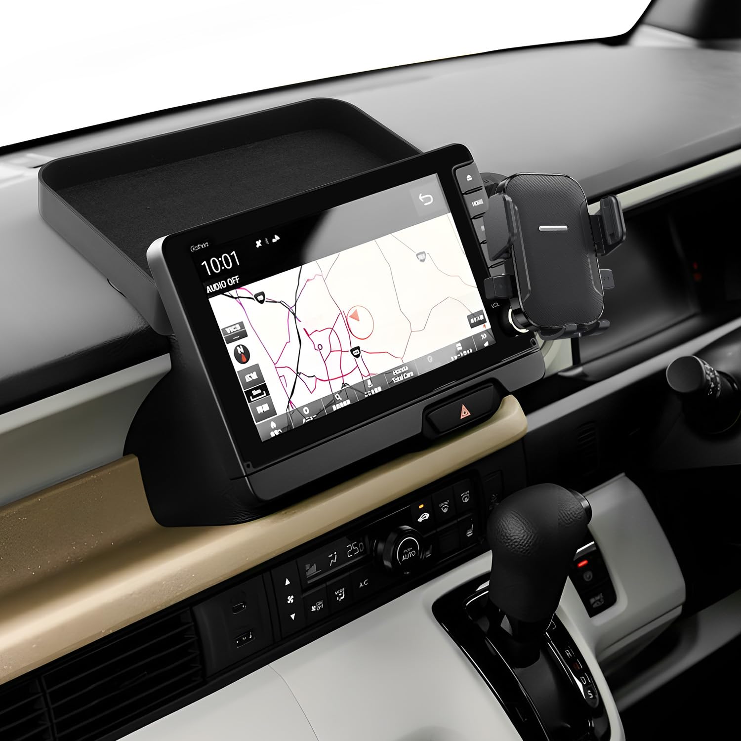 商品情報商品の説明【適用モデル】 N-BOX JF5/6(2023年 -) 【取り付け方法】 専用マウント表面の両面テープフィルムを剥がし、予定の取り付け位置に貼り付け 【片手で快適操作】 運転中でも片手で簡単にスマホの操作が可能です。LUWUのN-BOX専用スマホホルダーはスムーズに開閉できるため、信号待ちや渋滞中でも快適に使用できます。また、360度回転可能な機能により、最適な角度での視認性を確保。手元で簡単にナビゲーションや音楽再生を行うことができ、運転の楽しさを倍増させます。 【貼り付け手順】 1.取り付け位置を確認し、ホコリや汚れを取り除く 専用マウント表面の両面テープフィルムを剥がし、予定の取り付け位置に貼り付け 3.スマホホルダー背面のナットを緩め、ボールヘッドを底座に嵌め込み、ナットを締めます 【手軽な取り付けで車内の統一感を実現】 LUWUのN-BOX専用スマホホルダーは、N-BOX JF5/6専用にデザインされており、インテリアに完璧にフィットします。特別な工具や複雑な手順は必要なく、取り付けが非常に簡単です。専用設計により、車内のインテリアと調和し、統一感を演出します。これにより、クリーンでスタイリッシュな空間を保ちながら、機能性も確保。快適なドライブをサポートします。 【しっかりホールド、走行中も安心】 LUWUのN-BOX専用スマホホルダーは、特許取得済みの固定メカニズムを採用しており、どんな道でもしっかりとスマホをホールドします。急加速やカーブでもズレることなく、運転中の視認性を確保。さらに、内蔵されたクッション素材が振動を吸収し、大切なスマホをしっかり守ります。安心して運転に集中できる環境を提供します。 【品質に妥協なし、お客様の満足を追求し】 24時間以内に返信するサービスをお客様に提供します。取り付け失敗・破損・紛失等がございましたら、ぜひお問い合わせください。（24時間以内対応致します）「アカウントサービス」＞「注文履歴」＞「販売元」＞「質問する」。 連絡先：アカウントサービス内の「アカウントサービス」→「注文履歴」→「販売元」→「質問する｣。主な仕様 【適用モデル】N-BOX JF5/6(2023年 -)【取り付け方法】専用マウント表面の両面テープフィルムを剥がし、予定の取り付け位置に貼り付け【運転席のパーソナルストレージ】あなたの大切なアイテムを一箇所に。LUWUのN-BOX専用スマホホルダーは、スマートフォン、サングラス、車の鍵、ワイアレスイヤホンなどの小物をすっきりと収納し、運転席をあなただけのパーソナルスペースに変えます。手の届くところに必要なものがあり、ドライブ中も安心してリラックスできます。【しっかりホールド、走行中も安心】LUWUのN-BOX専用スマホホルダーは、特許取得済みの固定メカニズムを採用しており、どんな道でもしっかりとスマホをホールドします。急加速やカーブでもズレることなく、運転中の視認性を確保。さらに、内蔵されたクッション素材が振動を吸収し、大切なスマホをしっかり守ります。安心して運転に集中できる環境を提供します。【品質に妥協なし、お客様の満足を追求し】LUWUのN-BOX専用スマホホルダーには、商品が付いております。破損・紛失・取り付け不可などがございましたら、ぜひお問い合わせください。（24時間以内に対応いたします）「アカウントサービス」＞「注文履歴」＞「販売元」＞「質問する」からご連絡いただけます。