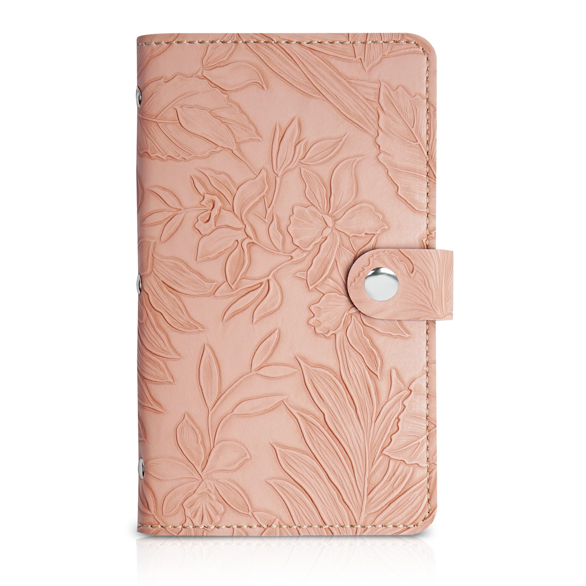 【送料無料】[Jasenna] カードケース クレジットカードケース カードホルダー 大容量 薄型 磁気防止 スキミング防止【96枚収納】 色：1-Carved Pink、サイズ：1パッケージ