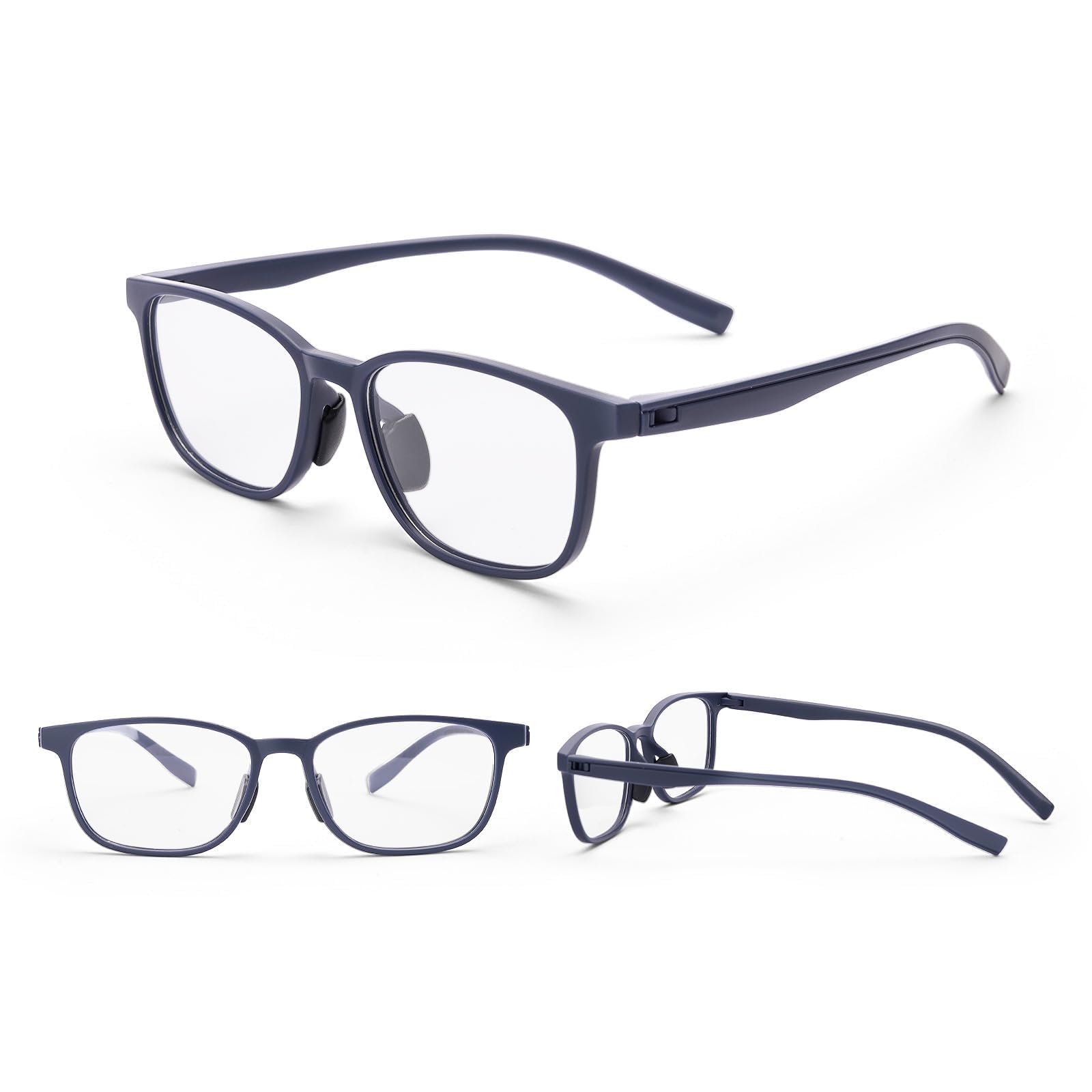 【送料無料】[GO!GRM] 老眼鏡 軽量 【形状記憶TRフレーム】 リーディンググラス おしゃれ ブルーライトカット 非球面レンズ ニアグラス メンズ レディース 紫外線カット ケース付き 老眼メガネ コンパクト 携帯 プレゼント 母の日 父の日 ギ 色：ブルー、サイズ：度数3.5