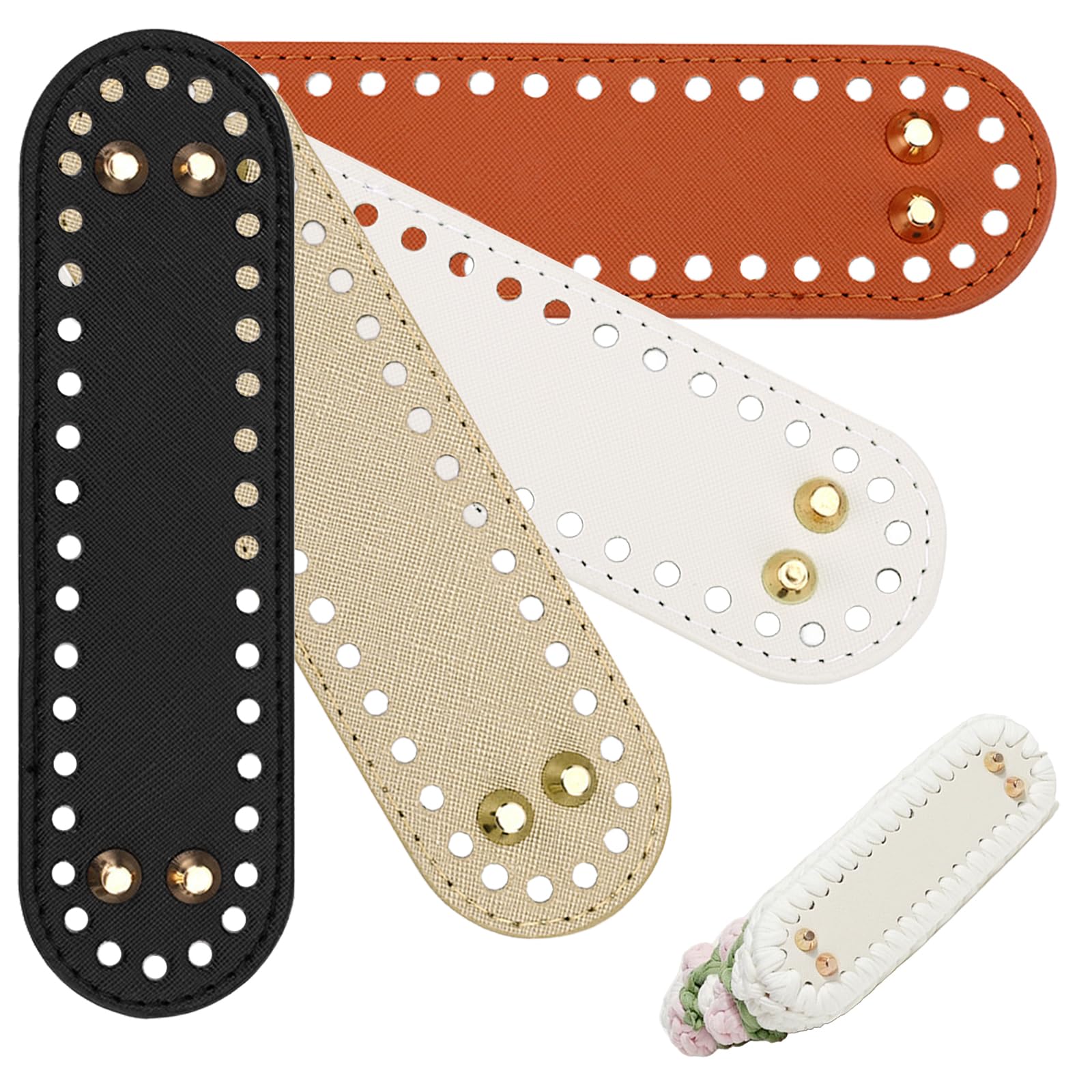 【送料無料】KDSSYFT バッグ底板 バッグボトム 底釘付 レザー底 ハンドメイド DIY レザークラフト 財布 編みバッグ 手芸用トート バッグ用 素材 色：楕円4個入り，E
