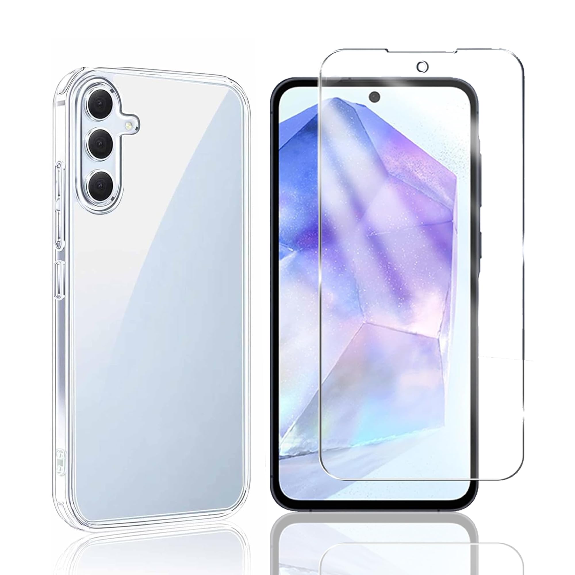 【送料無料】qnlwffccc sense 擦り傷防止 耐衝撃 薄型 色：クリア、サイズ：【1+1】Galaxy A55 5G