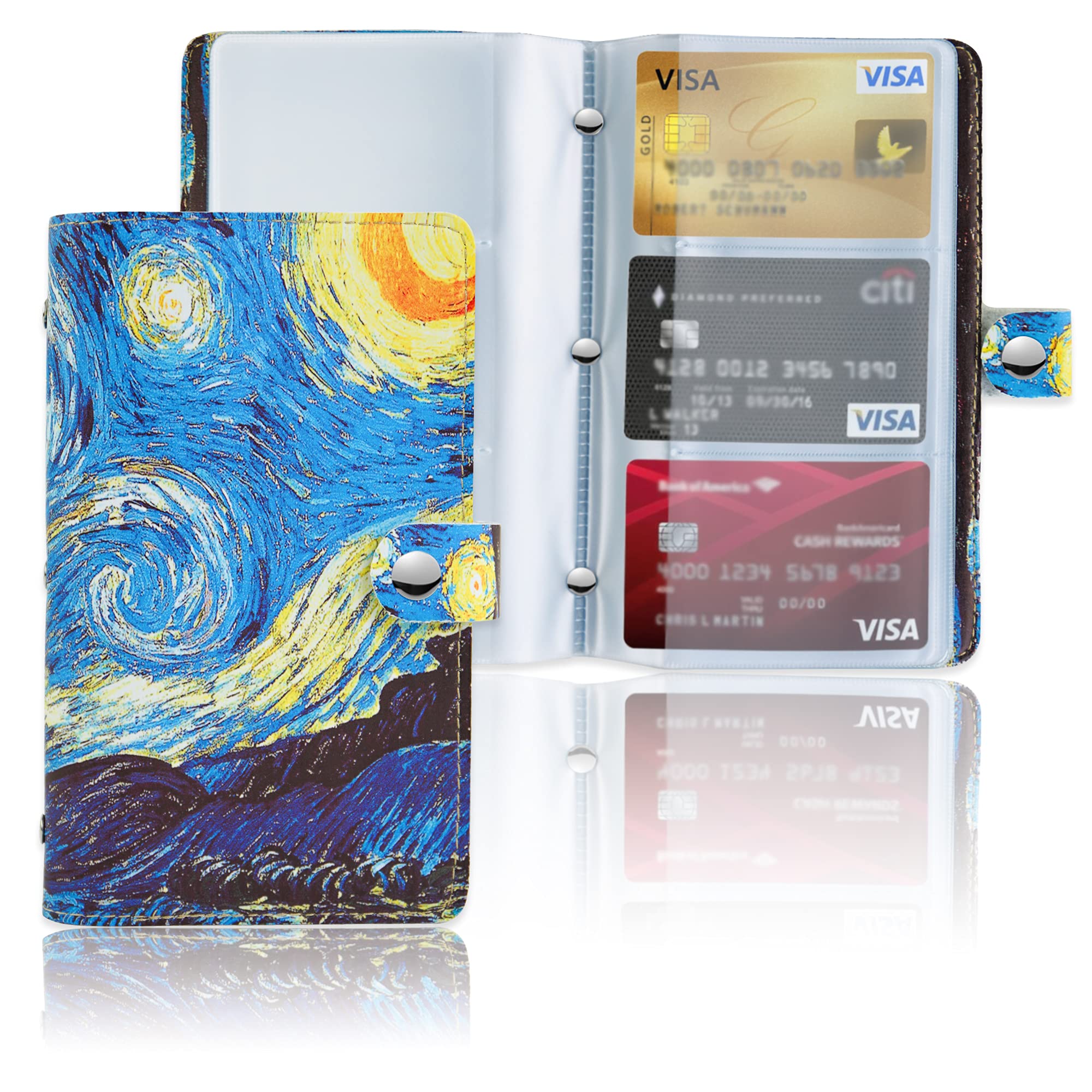 【送料無料】[Jasenna] カードケース クレジットカードケース カードホルダー 大容量 薄型 磁気防止 スキミング防止【96枚収納】 色：1-Starry Sky、サイズ：1パッケージ