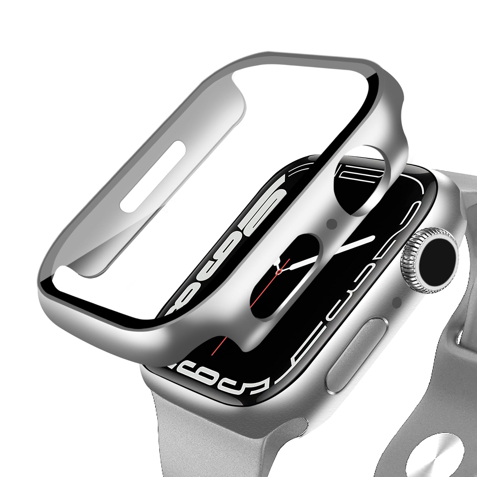 【送料無料】ANYOI 対応 Apple Watch ケース Series 10/9/8/7/SE3/SE2/SE/6/5/4/3/2/1 Ultra 2/1 アップルウォッチ カバー ガラスフィルム 一体型 アップルウォッチ ケース 耐衝撃 apple watch カバー 全面 色：シルバー 2枚、サイズ：Series SE3/SE2/SE/6/5/4 for 40mm(2.0)
