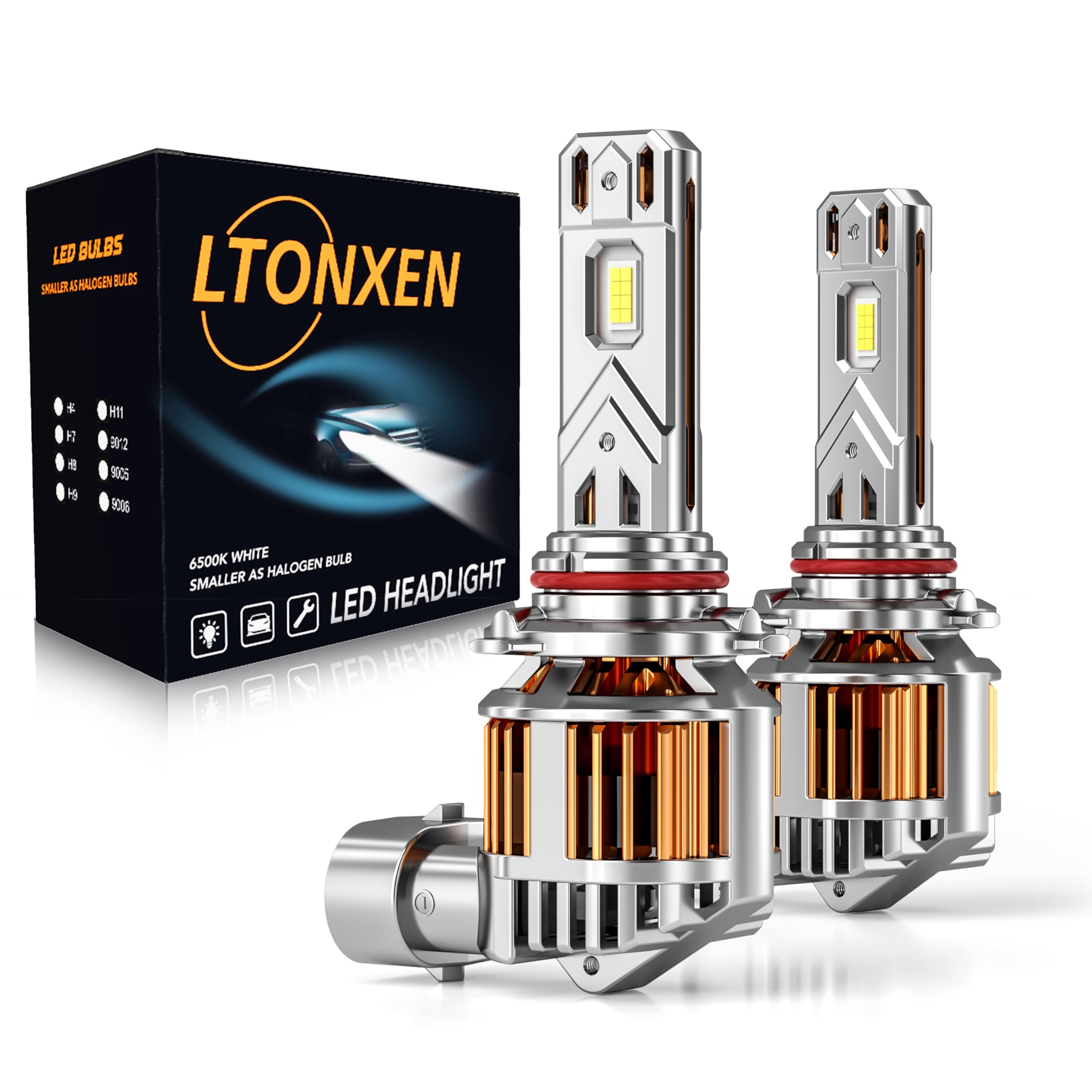 ������̵����LTONXEN LED�إåɥ饤�� H4 �����ָ��б� LED �Х�֡� ��������HB4/9006 �ե���