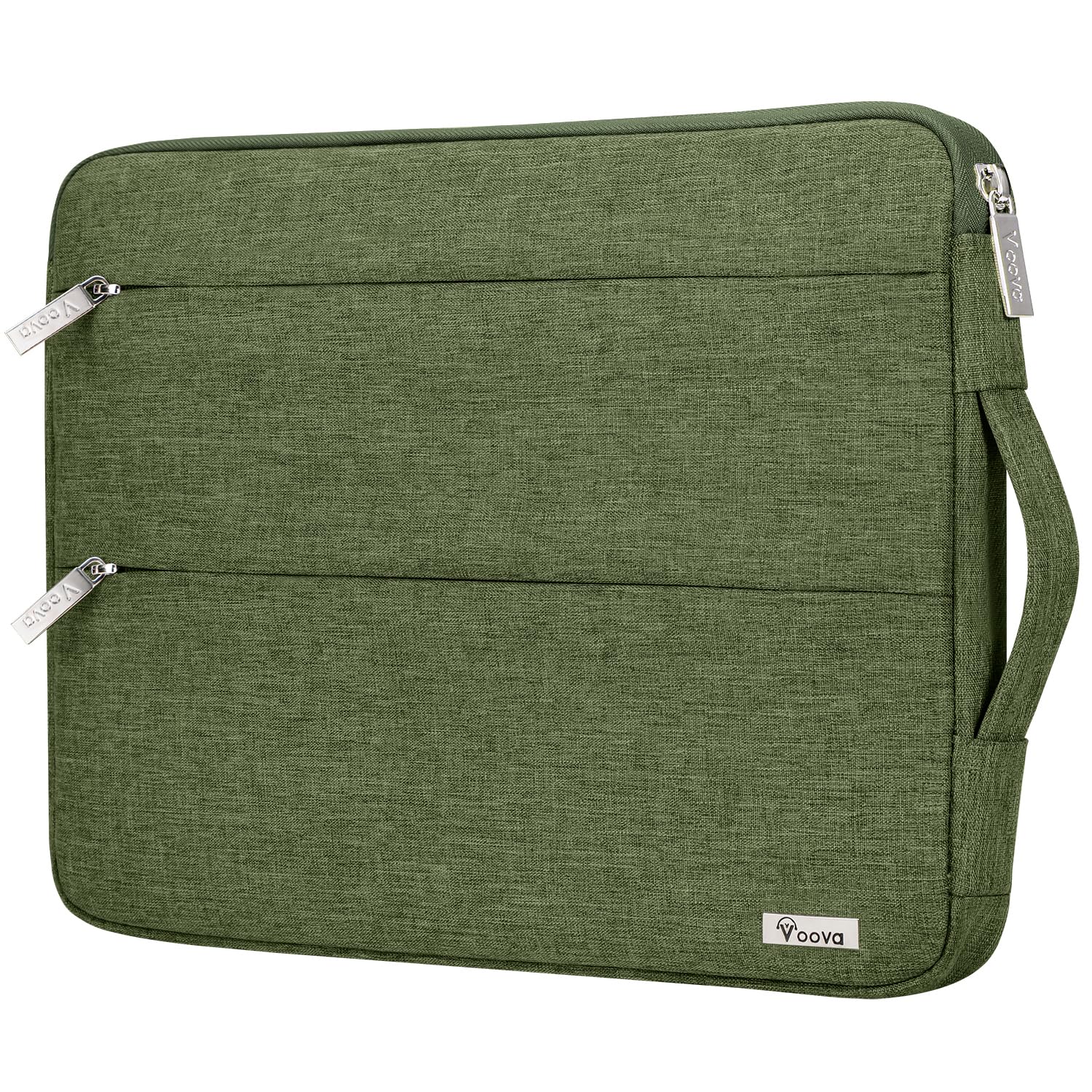 【送料無料】Voova ラップトップスリーブケース 防震 防水 ノートパソコン バッグ 耐衝撃 PCインナーバッグ 持ち歩き 通勤 パソコン ビジネス 手提げカバン コンピューター/ウルトラブック/Chromebook/MacBook Air Pro/Surfa 色：アーミーグリーン、サイズ：14-15インチ