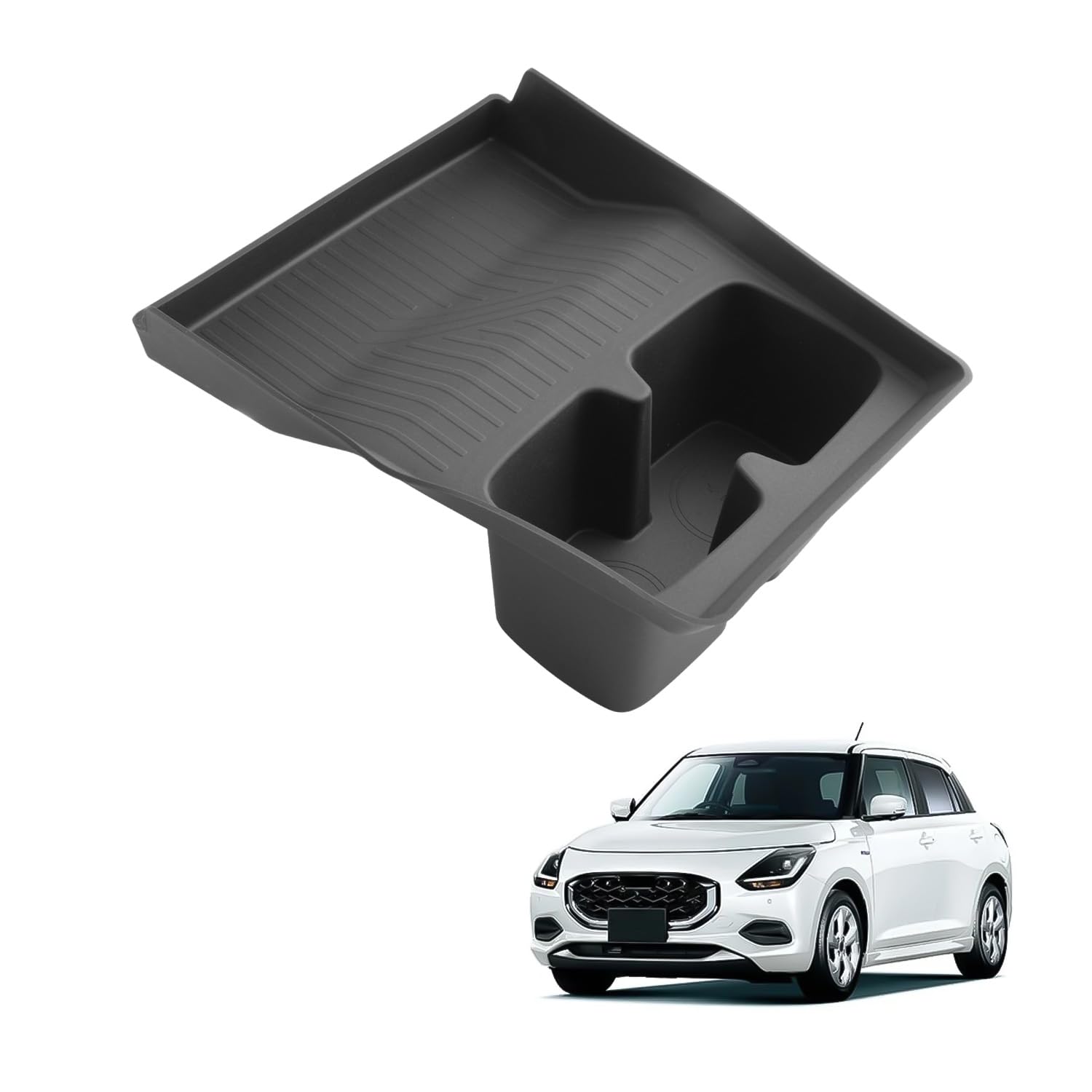 【送料無料】HUAHAO コンソールトレイ ジムニー アームレストボックス 車用収納ボックス 小物入れ キズ・汚れ防止 滑り止め カスタムパーツ 整理整頓 お手入れ・取付簡単 色：ブラック