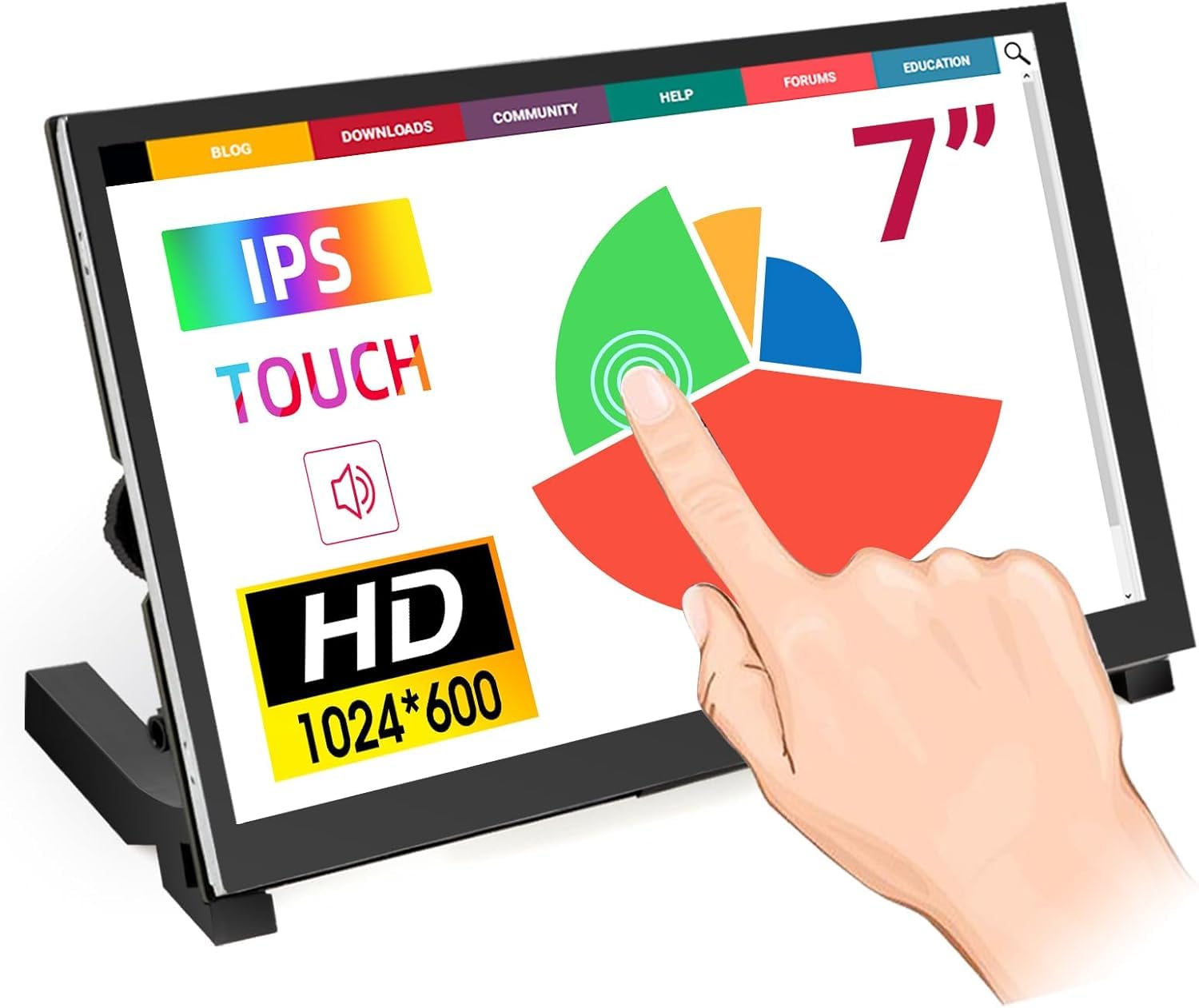 【送料無料】ELECROW ラズベリーパイ用 タッチスクリーンモニター｜5インチ・7インチ 小型IPSディスプレイ 静電容量式タッチ対応 色：ブラック