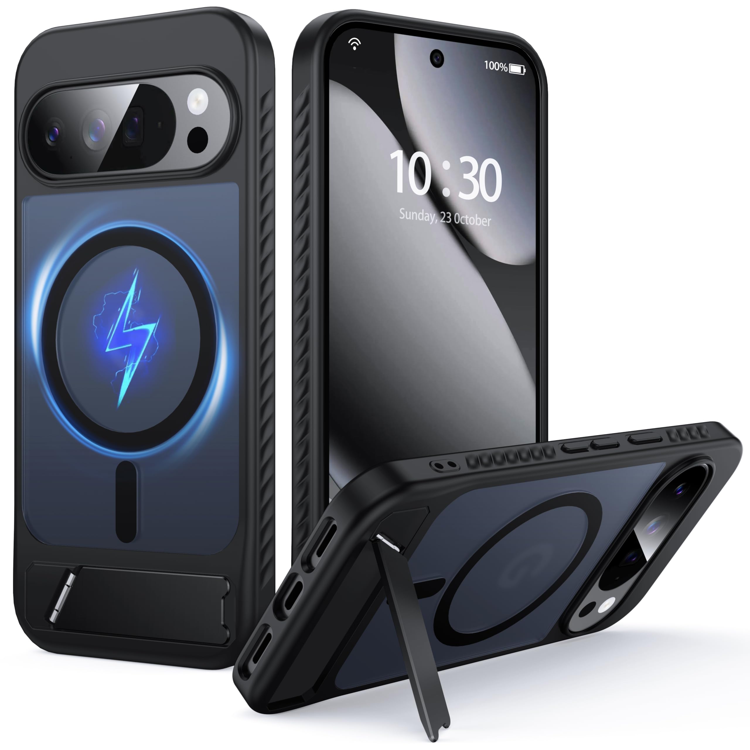 【送料無料】FNDMIL Google pixel 6 用 ケース 色：ブラック[Magsafe対応]スタンド付き、サイズ：Google Pixel 10 Pro XL