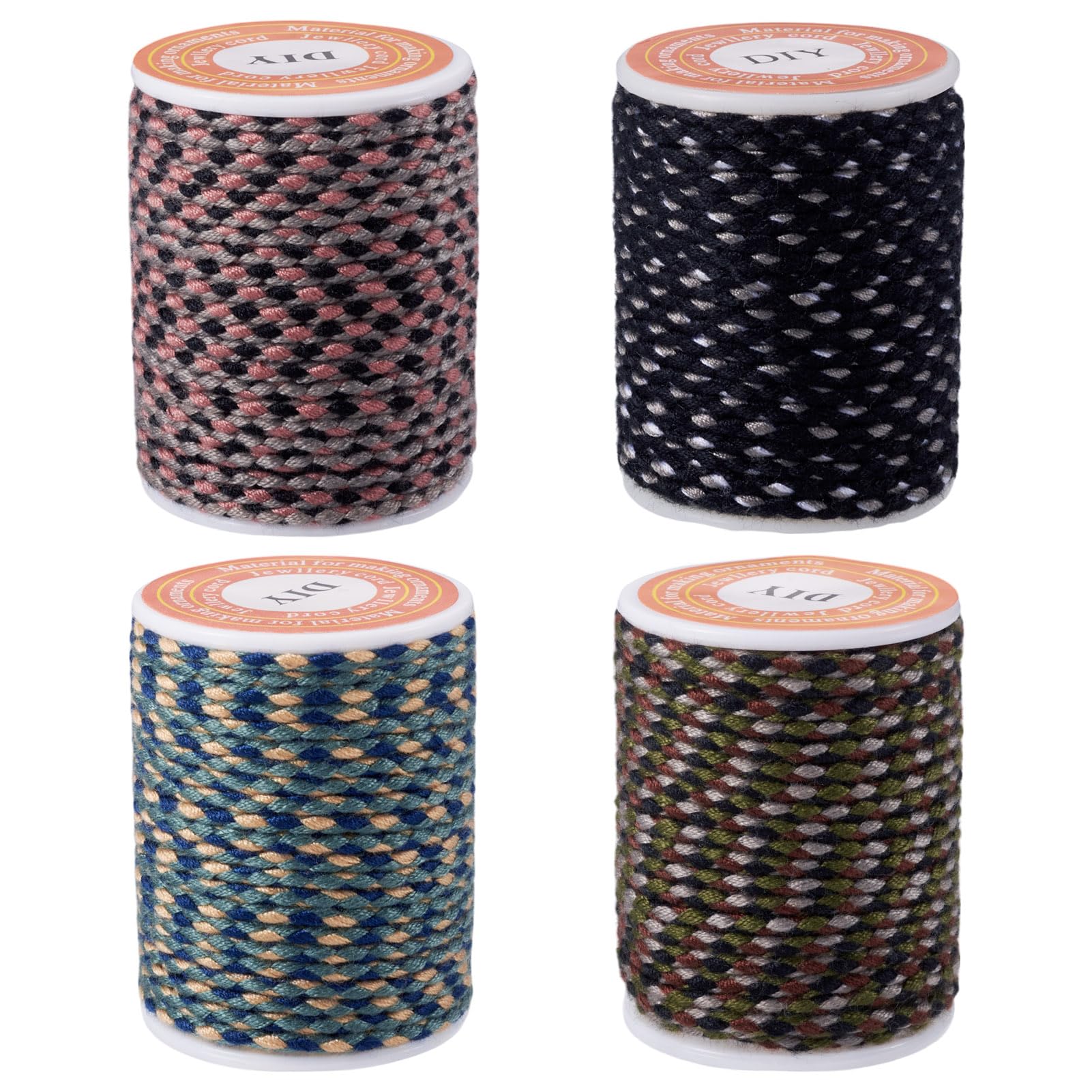 【送料無料】Beadthoven 線径1.5mm 6色 丸紐 綿ロープ 手編み用 壁掛け 鉢植え装飾DIYクラフト編み紐ウ..