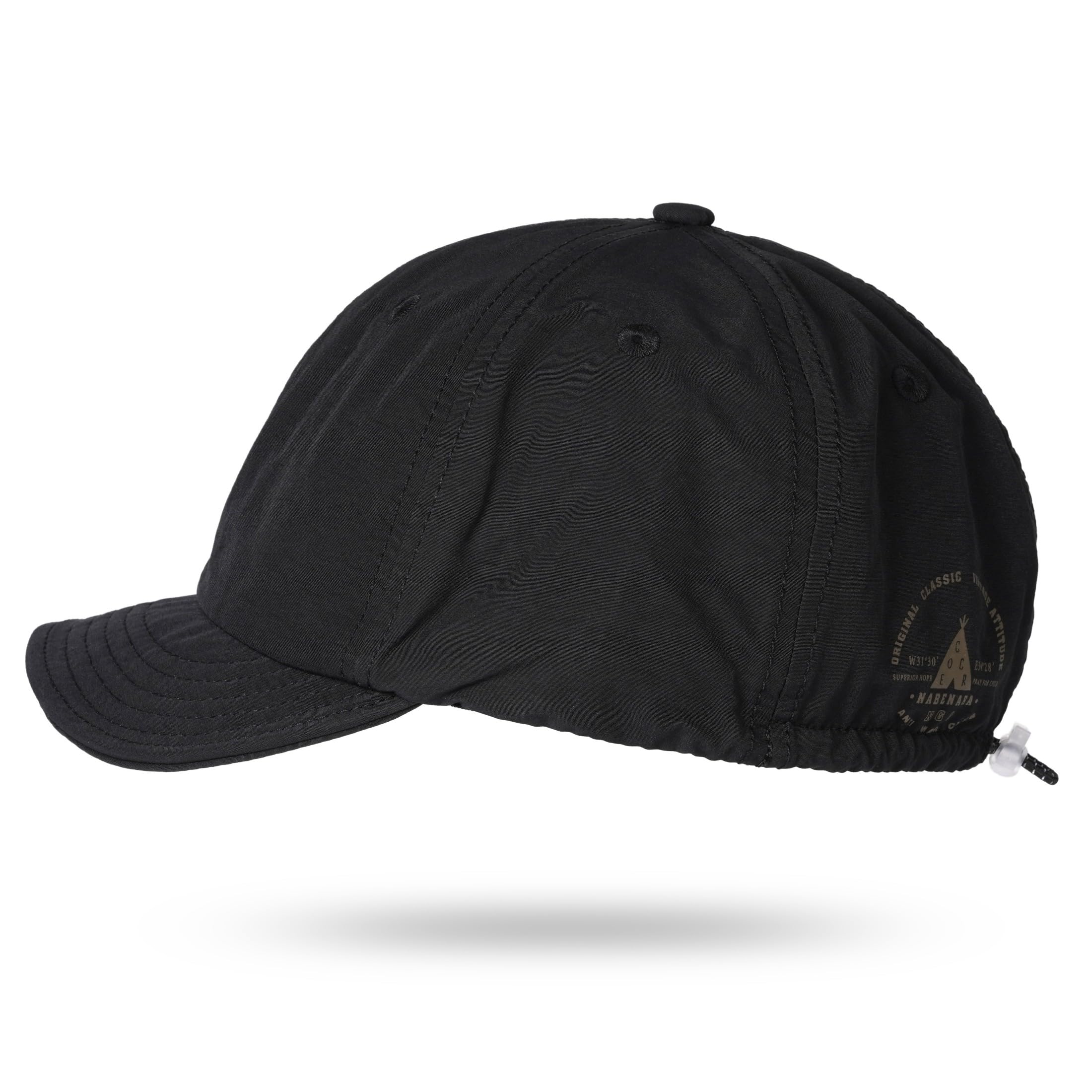 【送料無料】[Croogo] 短ツバ キャップ メンズ 野球帽 ベースボールキャップ ショートバイザーキャップ 春夏秋冬 短い帽子 小さな 日よけ帽子 シンプル ランニング 無地 スポーツ 軽薄 テニス 色：BSGD25-ブラック、サイズ：55.0 cm