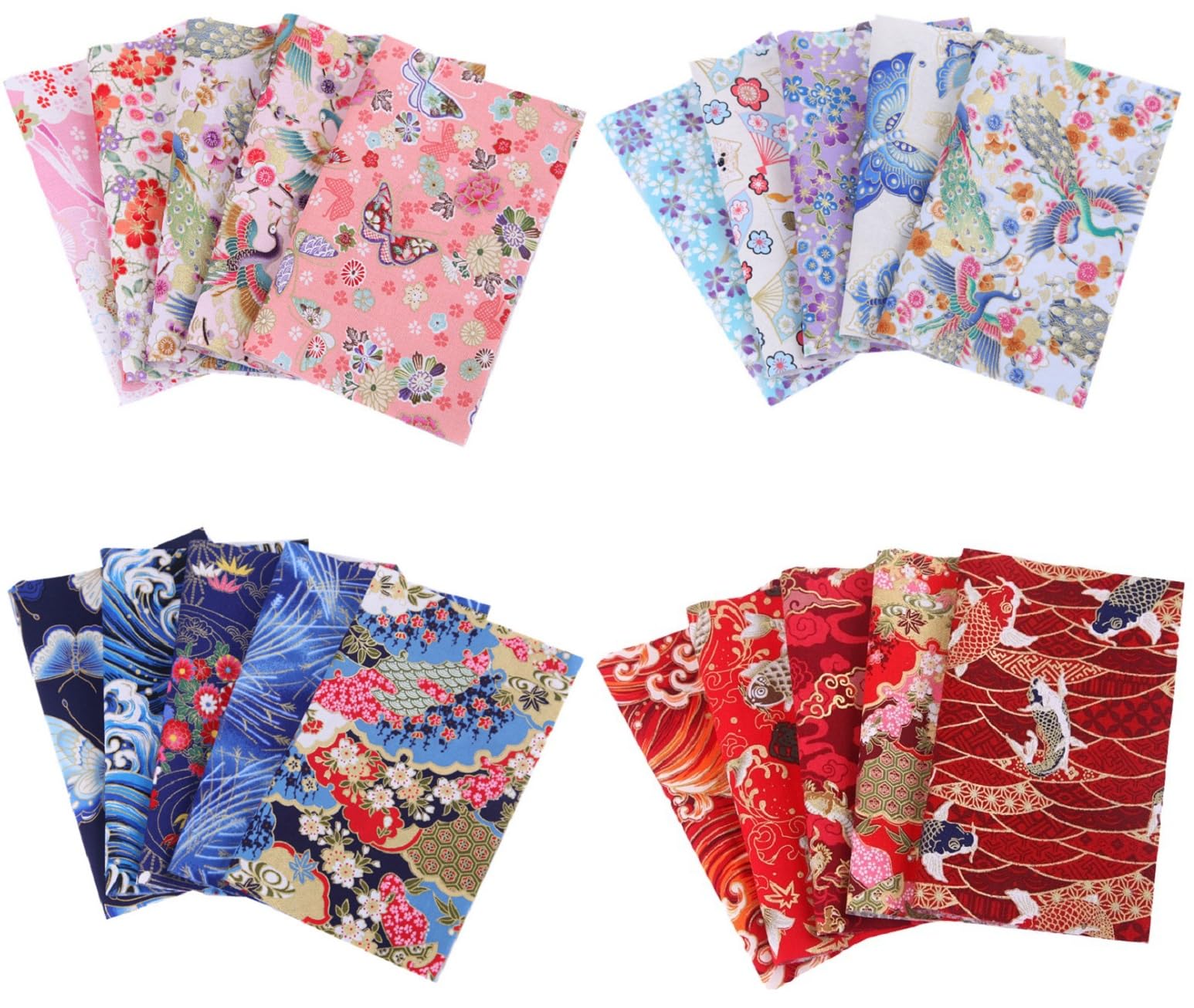 【送料無料】siawadeky 花柄 パッチワーク布 7枚セット 生地 綿 カットクロス 可愛い はぎれ 布セット 花柄プリント 縫う手作り DIY 裁縫 ハンドメイド 手芸素材 給食袋 福袋 ポーチなどの作りに 50*50cm 色：和風系 20枚セット 20x25cm