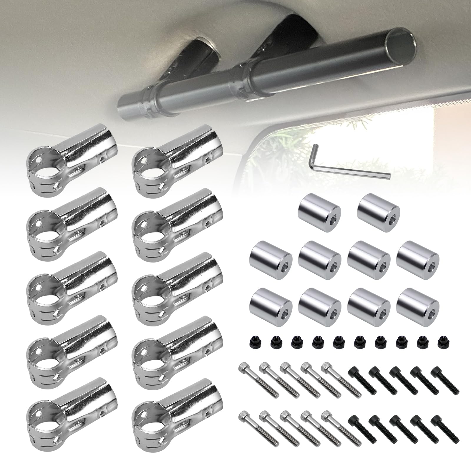 【送料無料】Jeyaic φ28イレクターパイプ用の車用ルーフキャリアバー用スペーシアパイプイレクターパイ..