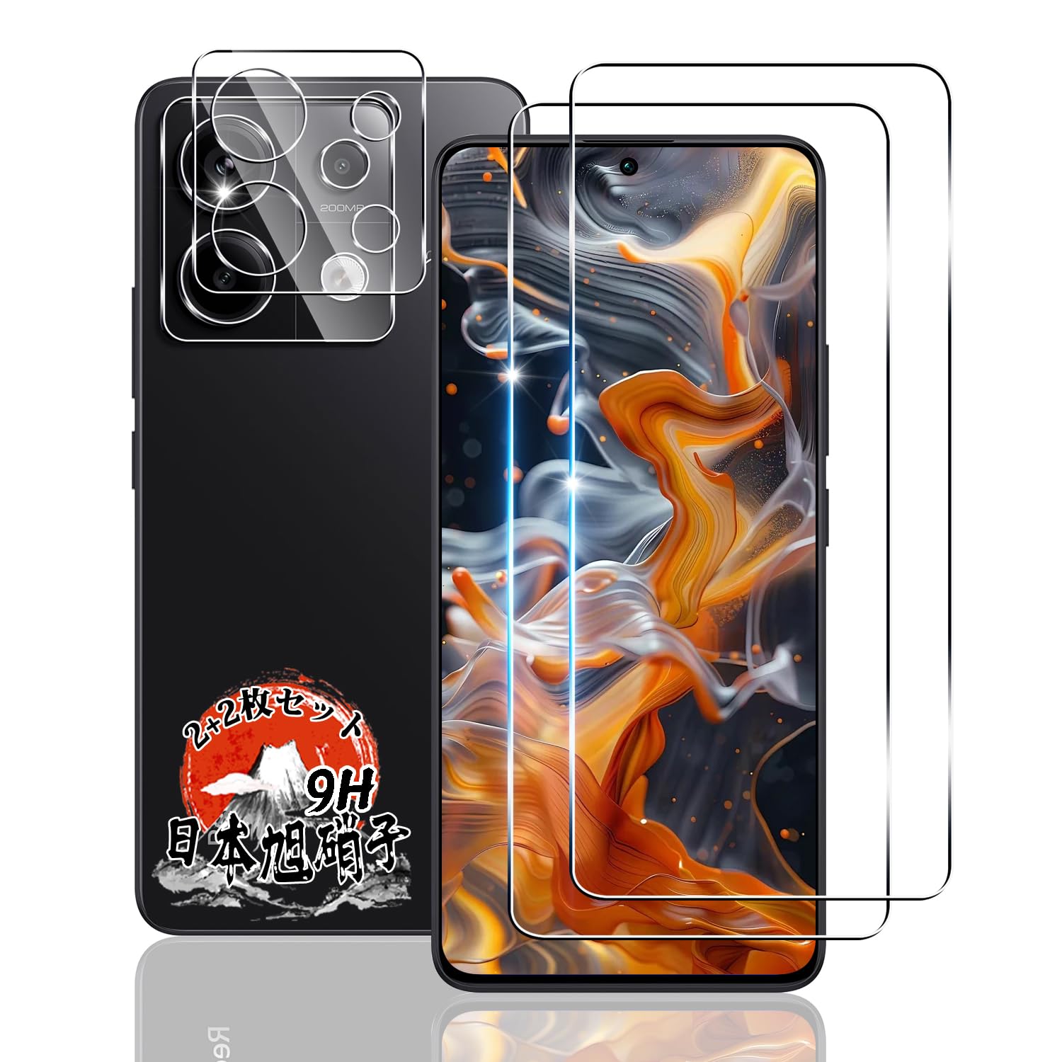 ������̵������ Redmi Note 13 Pro 5G ���饹�ե���� 2�� + �����ե���� 2�� �ڹ�AGC���˻��Ǻ�� �� Xiaomi Redmi...