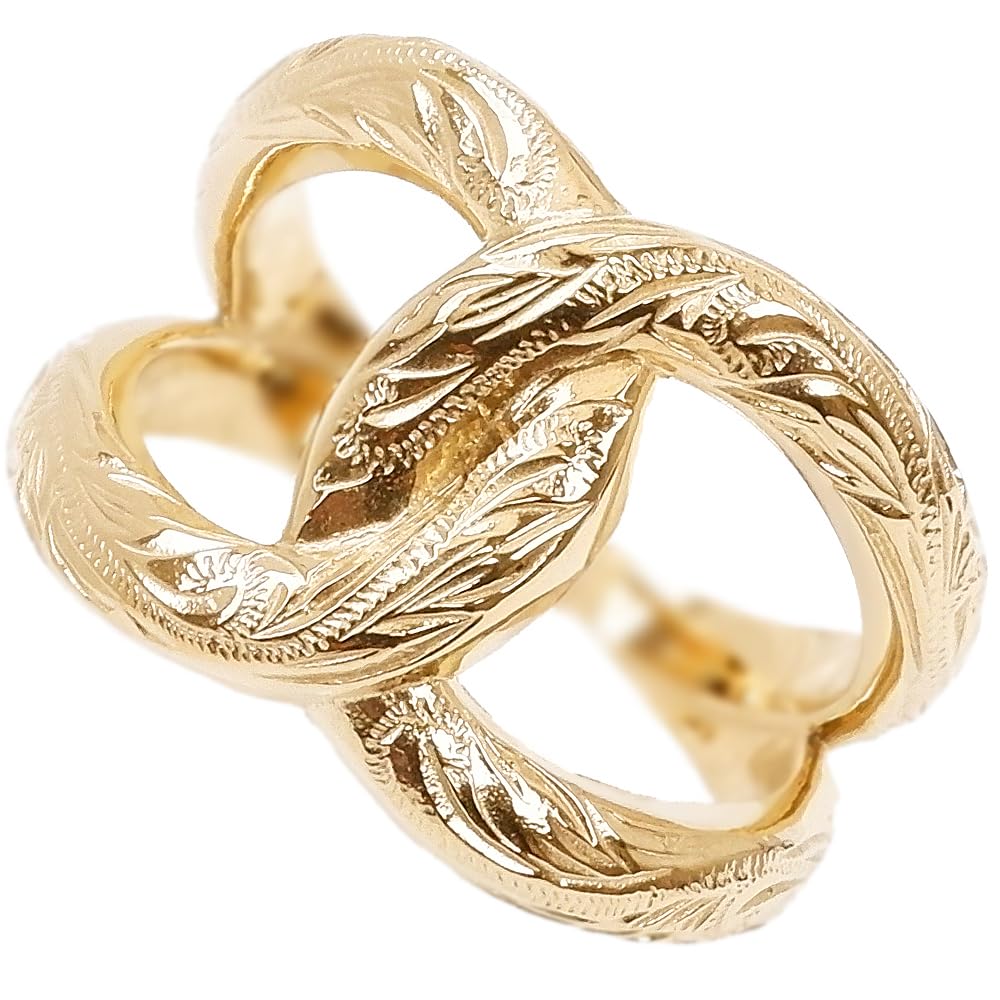 【送料無料】[ジュライス] ハワイアンジュエリー リング 指輪 エタニティー CC レディース メンズ プレゼント 金属アレルギー対応 サージカル ステンレス 色：イエローゴールド