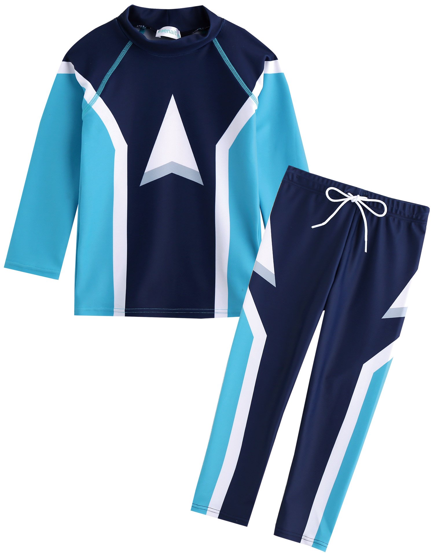 【送料無料】[Vaenait Baby] 18ヶ月-7歳 水着 ツーピース 男の子 子供 キッズ 水着 ボイス上下セット スイムウェア ラッシュガード 長袖ラッシュガード 短パン 紫外線対策 女児 幼稚園 保育園 色：Oakley、サイズ：S
