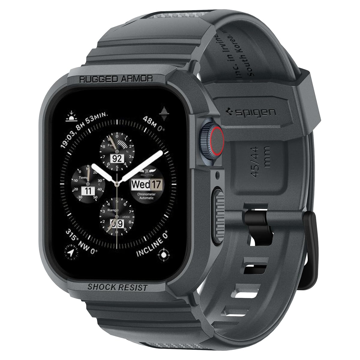 【送料無料】Spigen Apple Watch Band Rugged Armor Pro Variation 色：ダーク/グレー、サイズ：2XL