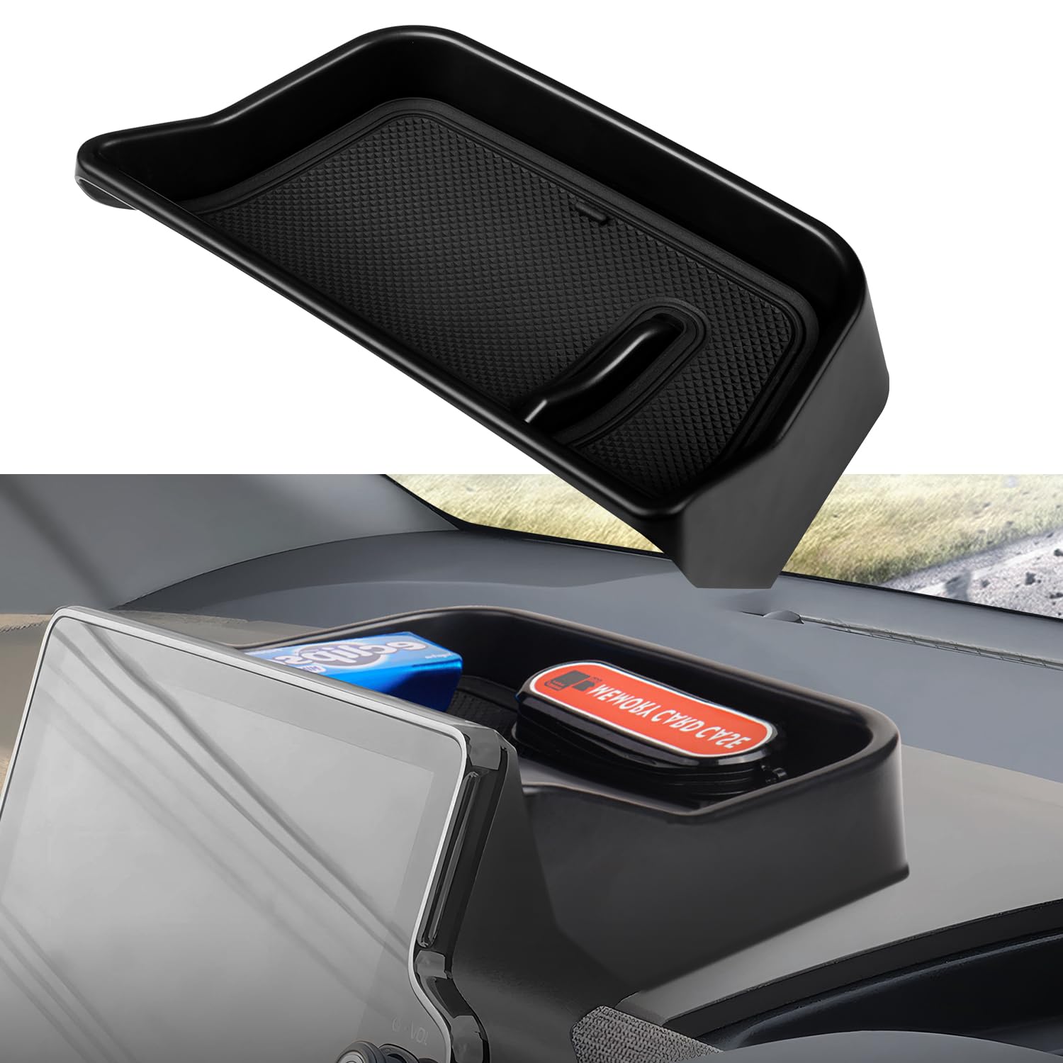 【送料無料】LIMSTYLE ダッシュボードトレイ シエンタ カー アクセサリー スマホホルダー 3Dトレイ 小物入れ 内装パーツ インテリア 収納用品 滑り止め ラバーマット付き 車種専用 装着簡単 色：ブラック本体＆ブラックラインマット、サイズ：ダッシュボードトレイ