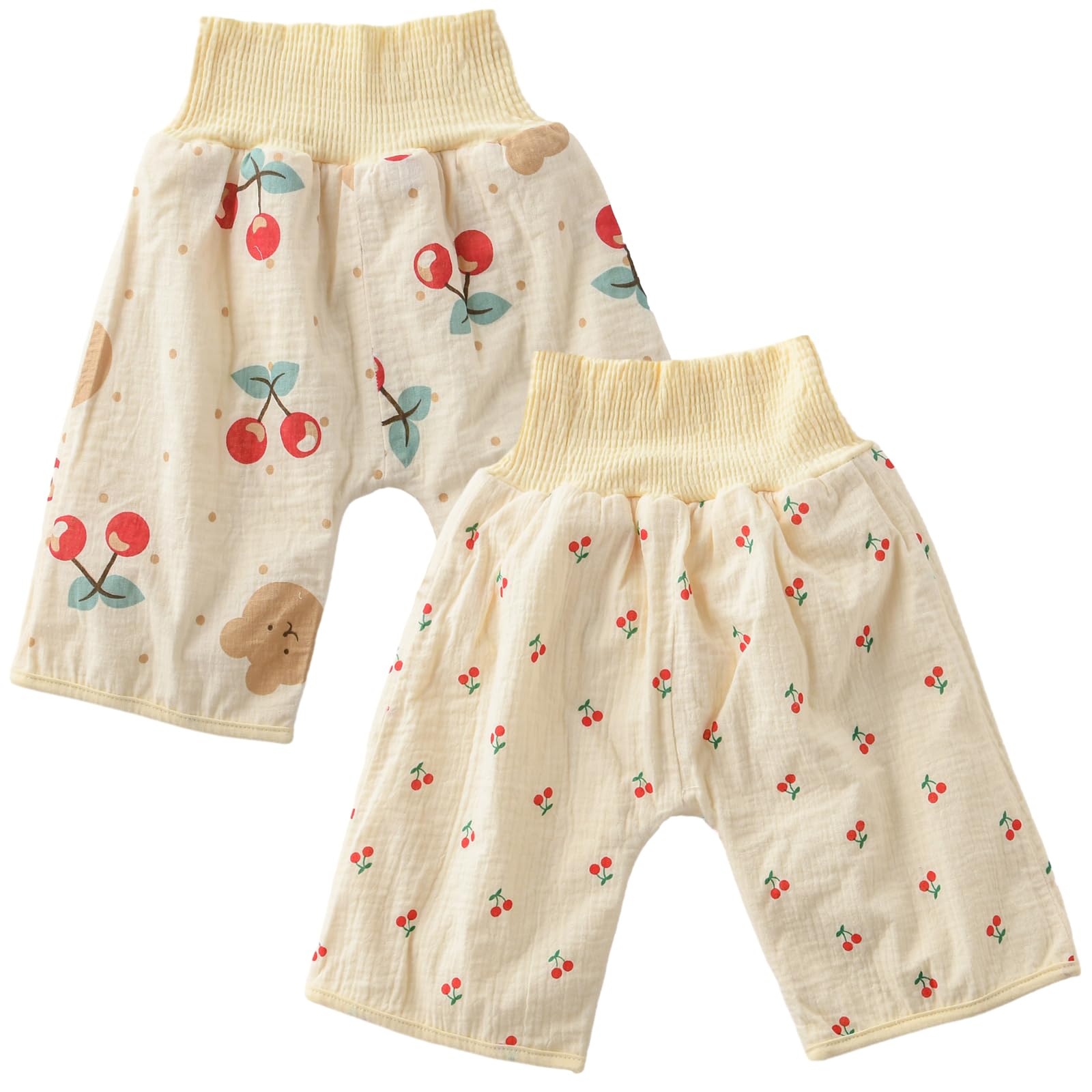 【送料無料】[GoUseGo] おねしょ ズボン 2枚セット 4層構造 腹巻き付き 0歳-9歳 おねしょ パンツ 綿 防..