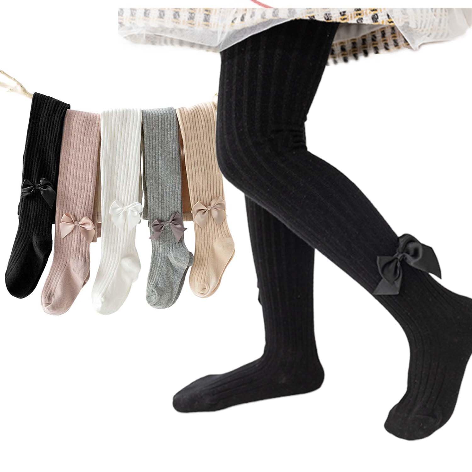 【送料無料】[MOE2HUO] 子ども用 タイツ 蝶レギンス 春秋綿 タイツ ストッ 子供用 ギンス タイツ 中厚 小童タイツ 【参考身長60-140CM】 色：黒、サイズ：M