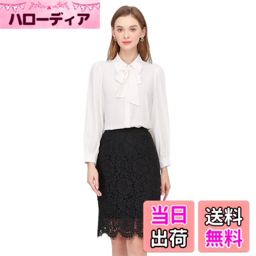 【送料無料】 VOZZA リボンタイ 取り外し可能 ブラウス レディース ボウタイ シフォン ノーアイロン シャツ 女性 ぼうたい 無地 ノンアイロン ワイシャツ スーツ インナー オフィス 事務 就活 リクルート 入学 仕事 卒業 2way 色：ホワイト サイズ：S