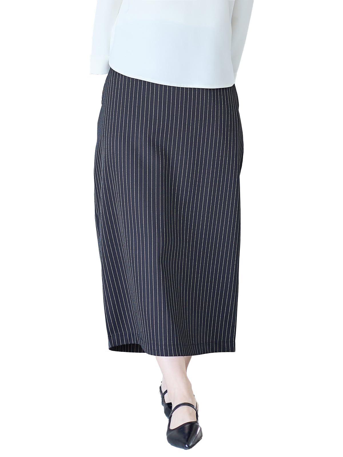 【送料無料】[ANGELIEBE エンジェリーベ] マタニティ スカート ウエストギャザー Iライン 無地 ストラ..