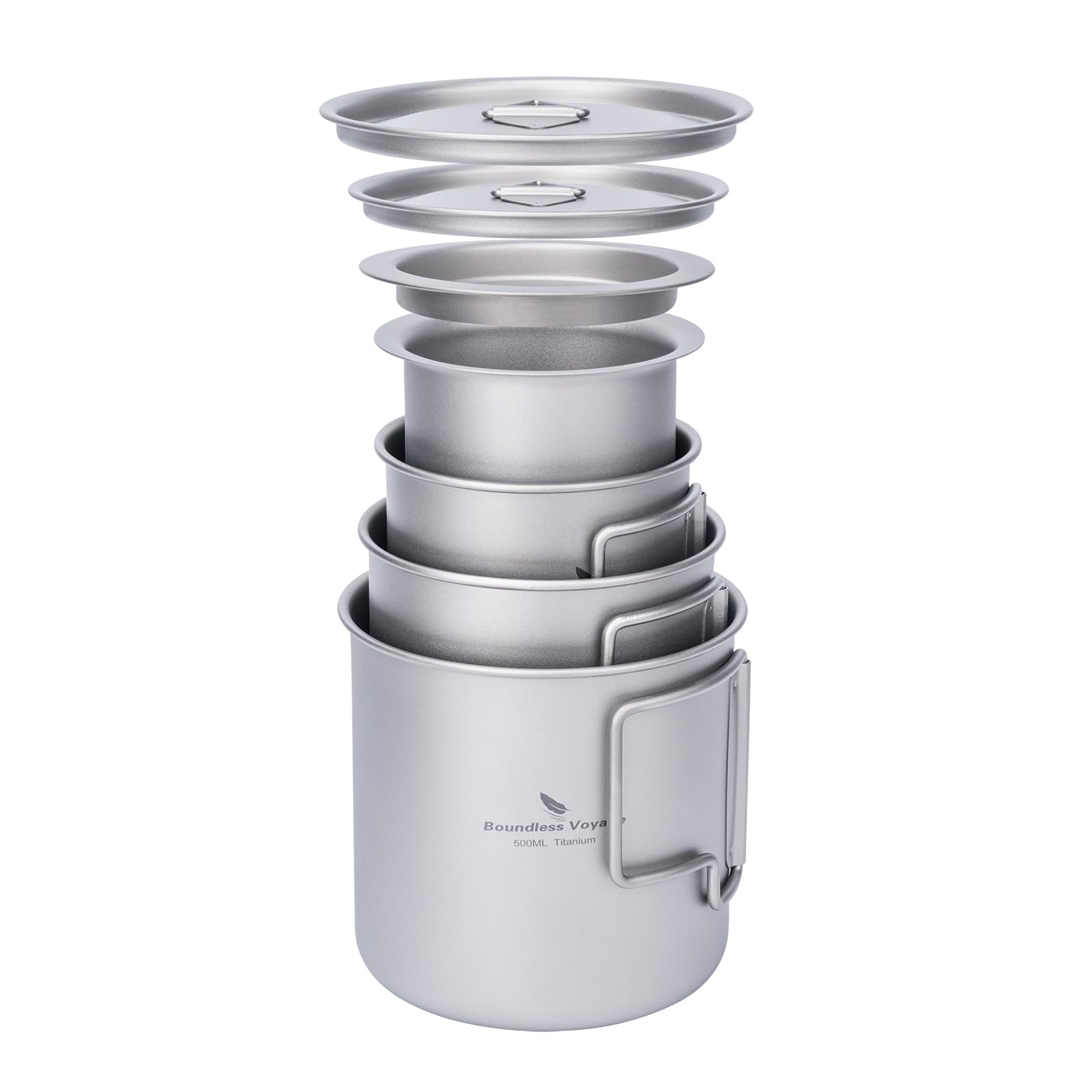 【送料無料】Boundless Voyage チタンマグカップ 220ml/350ml/500ml 蓋付き 超軽量 単層構造 折りたたみハンドル 直火 錆びない アウトドア キャンプ用品 色：220ml/350ml/500ml Ti3060D