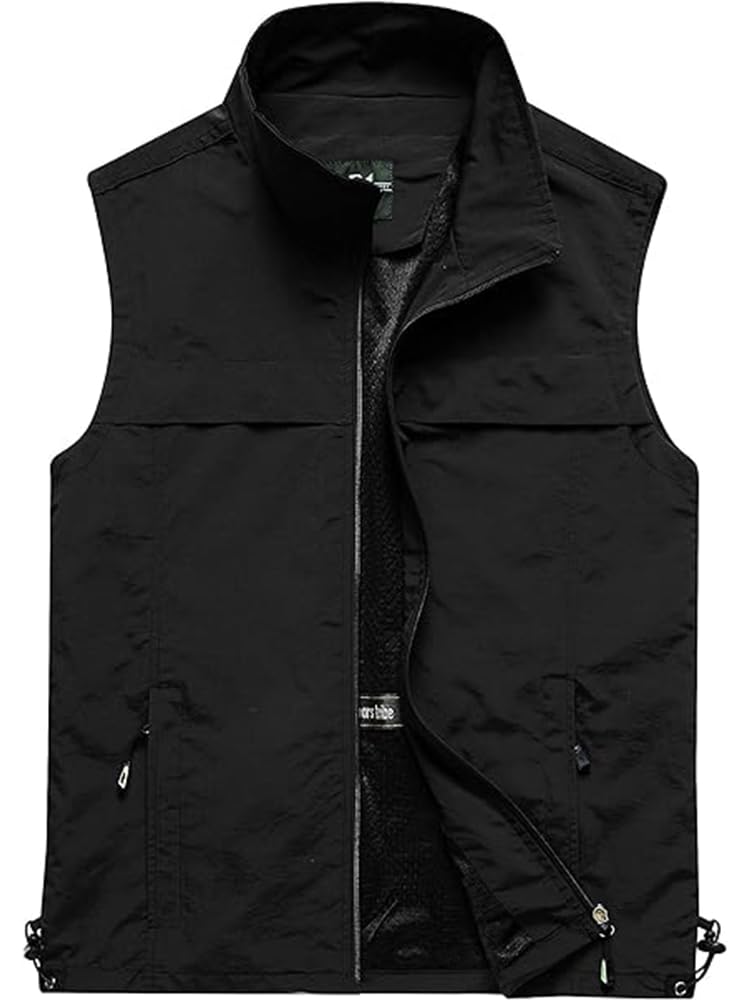 【送料無料】MDMYXJP 防紫外線 速乾通気 UVカットカメラマンベスト フィッシング アウトドア メッシュベスト 登山 釣り用 撮影用 多機能 春 夏 秋 MD383 色：ブラック、サイズ：XL