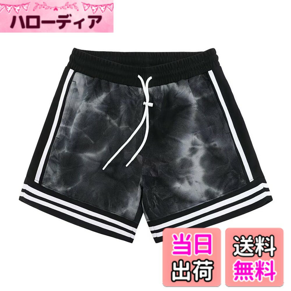 乐天商城 - 【送料無料】[NARROE] メンズ バスケット パンツ ランニング トレーニング ハーフパンツ バスケット パンツ スポーツ ウェア ランニングパンツ アメリカン短パン通気吸汗速乾 短パンツ スポーツ バスケットパンツ 色：5546ブラック+グレー、サイズ：L