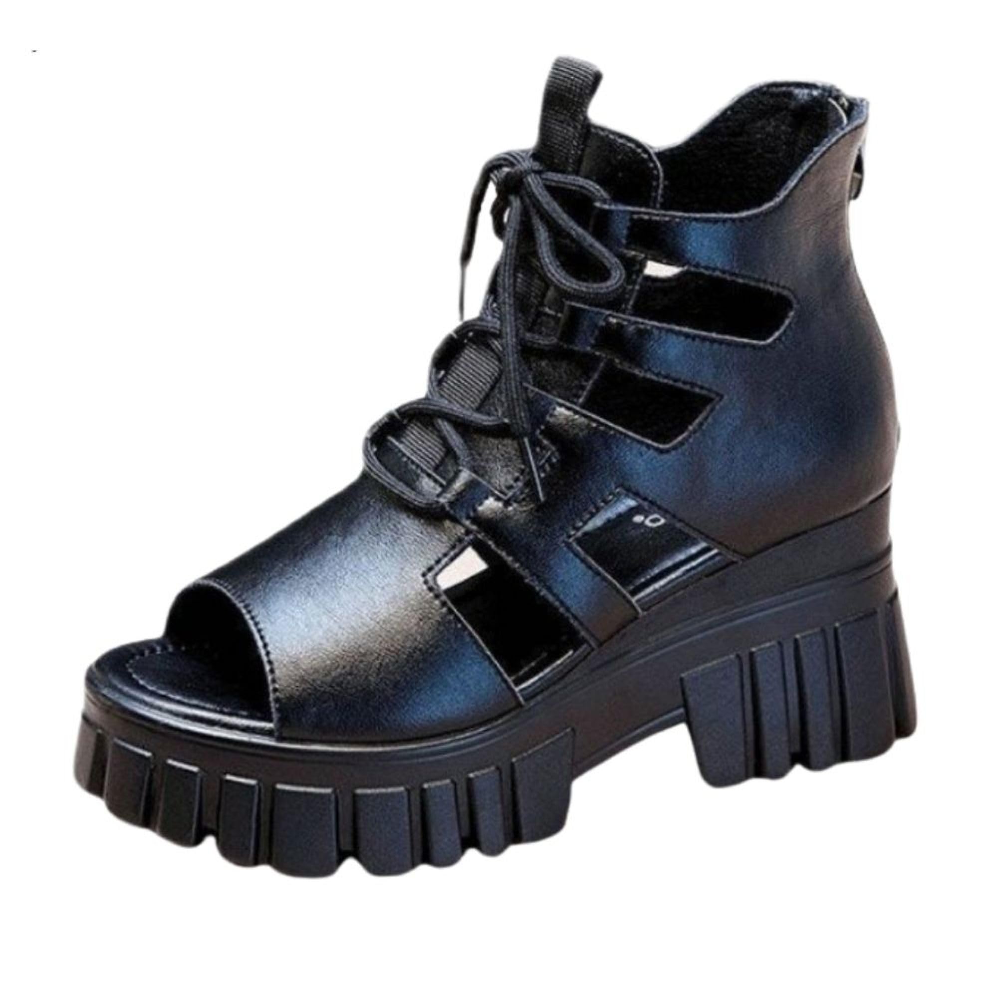 【送料無料】[ALVEIN] サンダル 厚底 7cm グラディエーター グルカ レディース レースアップ オープン..