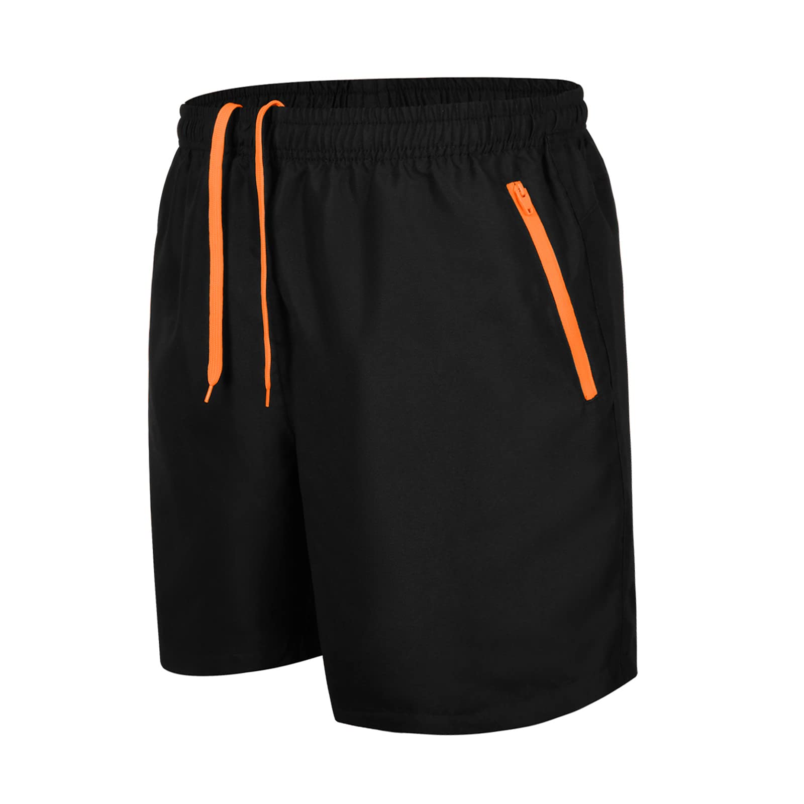 【送料無料】[SUNDAY ROSE] 水着 メンズ サーフパンツ インナー付き おしゃれ 海水パンツ ボードショーツ スイムウェア 水陸両用 速乾 ビーチパンツ 海パン ショートパンツ 速乾 夏 色：ブラックオレンジ、サイズ：XL